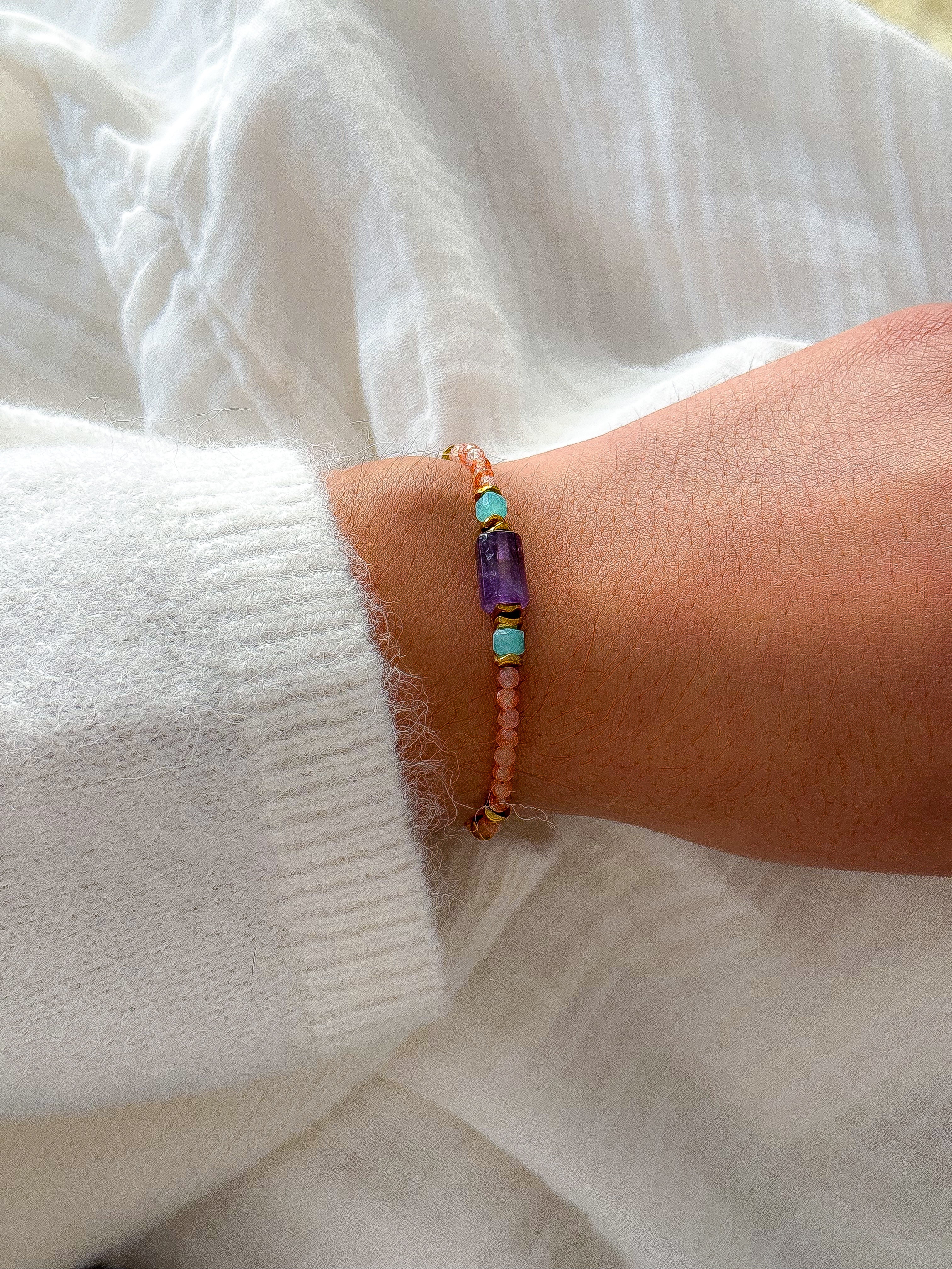 Bracelet MARIGOLD base Pierre de Soleil - Confiance en soi, optimisme, équilibre émotionnel