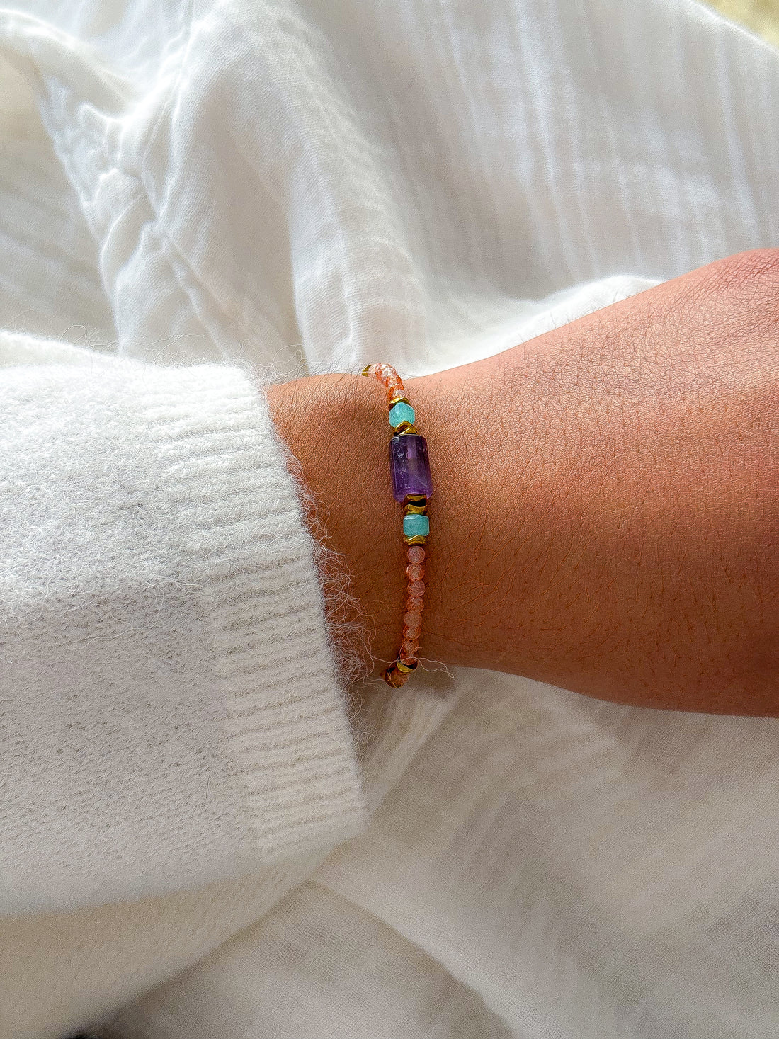 Bracelet MARIGOLD base Pierre de Soleil - Confiance en soi, optimisme, équilibre émotionnel