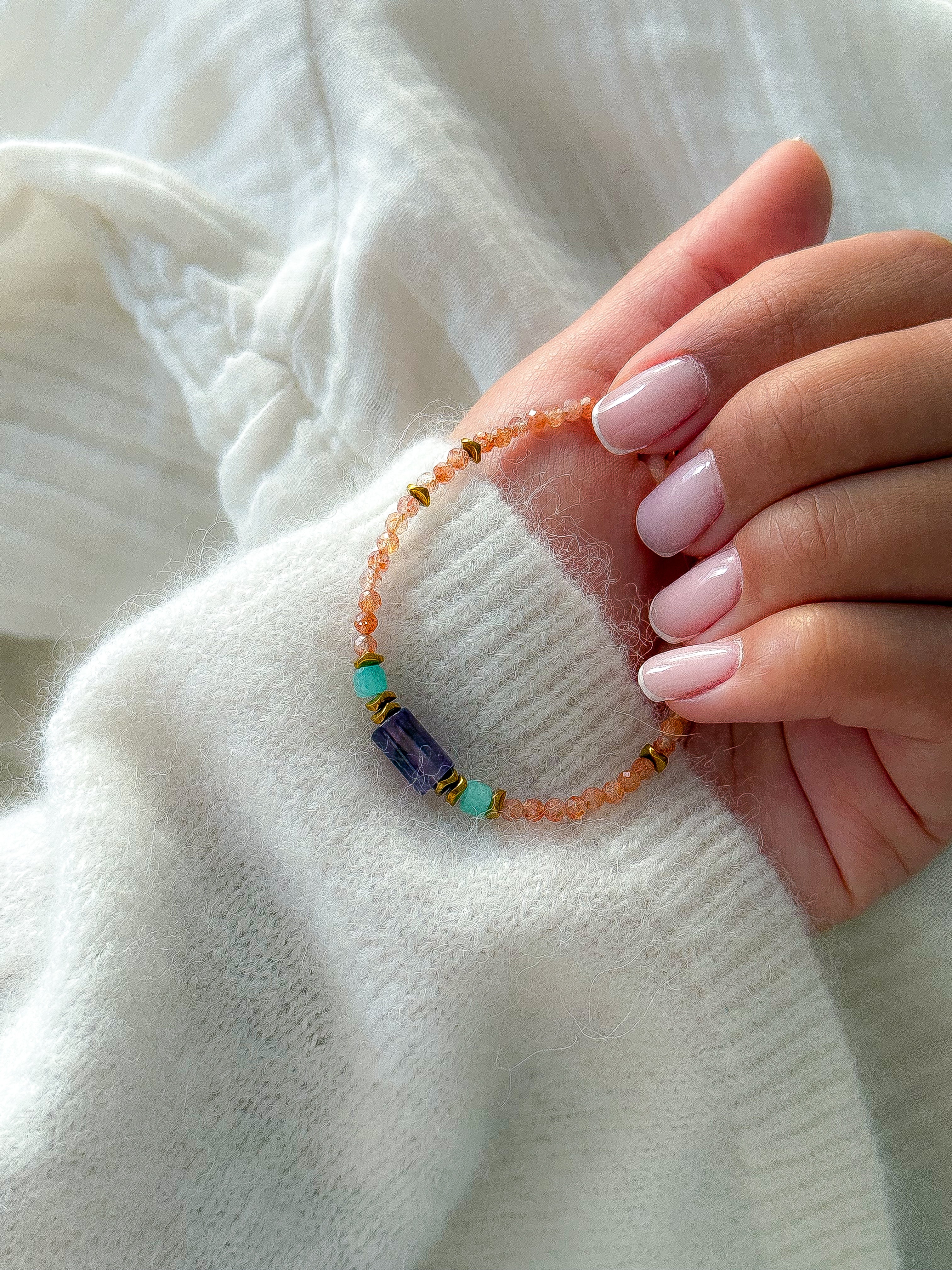 Bracelet MARIGOLD base Pierre de Soleil - Confiance en soi, optimisme, équilibre émotionnel