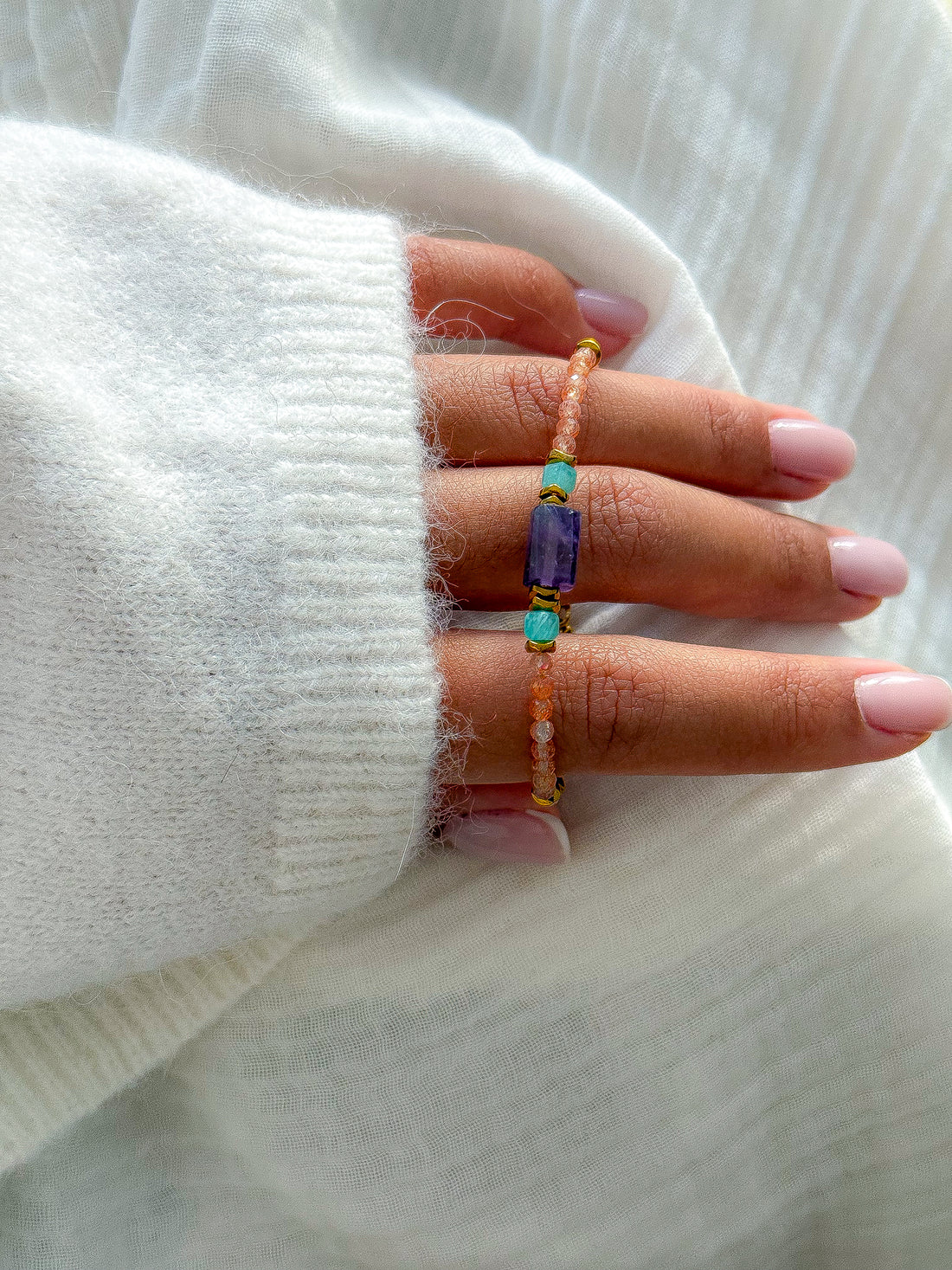 Bracelet MARIGOLD base Pierre de Soleil - Confiance en soi, optimisme, équilibre émotionnel