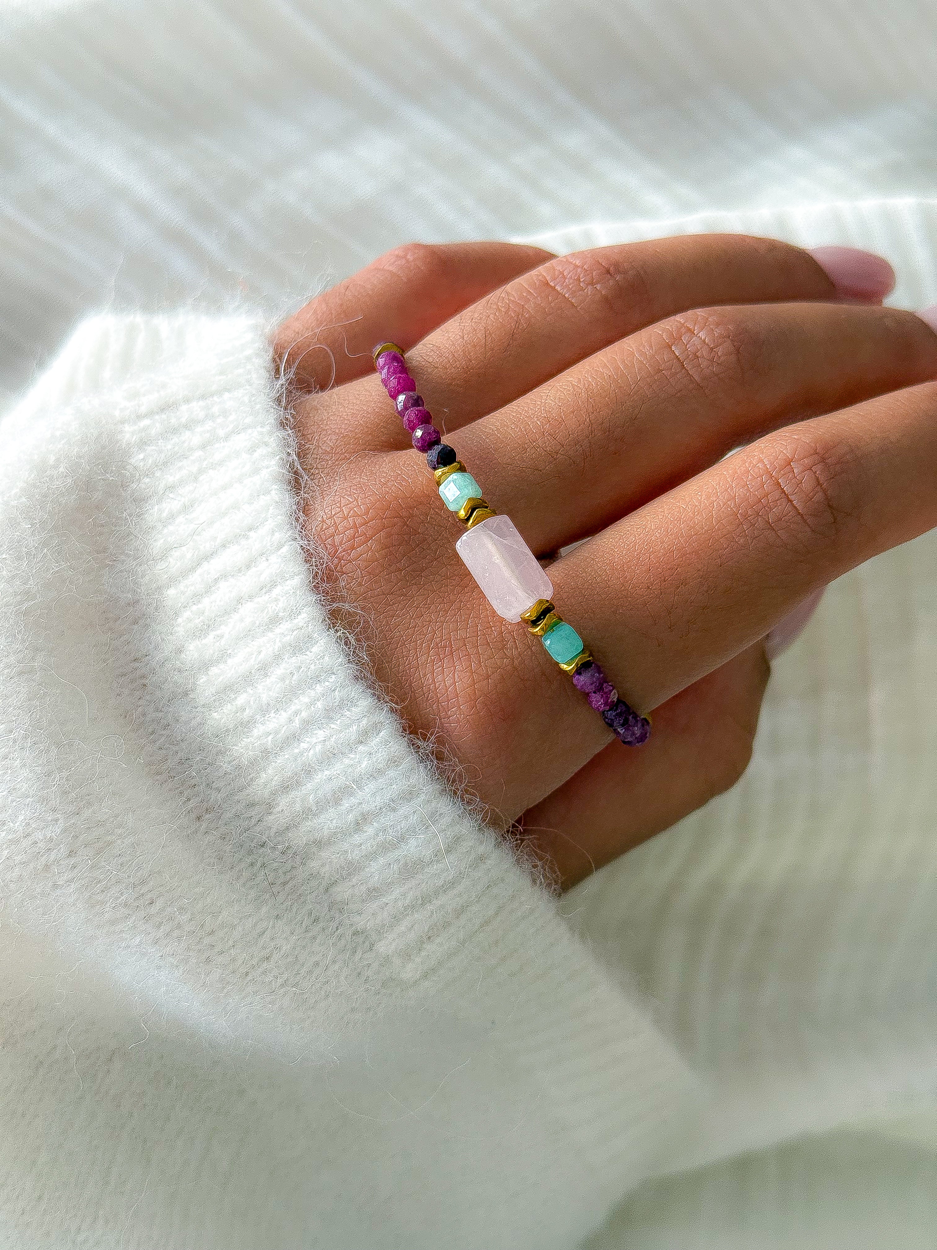 Bracelet MARIGOLD base Rubis - Passion, amour de soi, équilibre intérieur