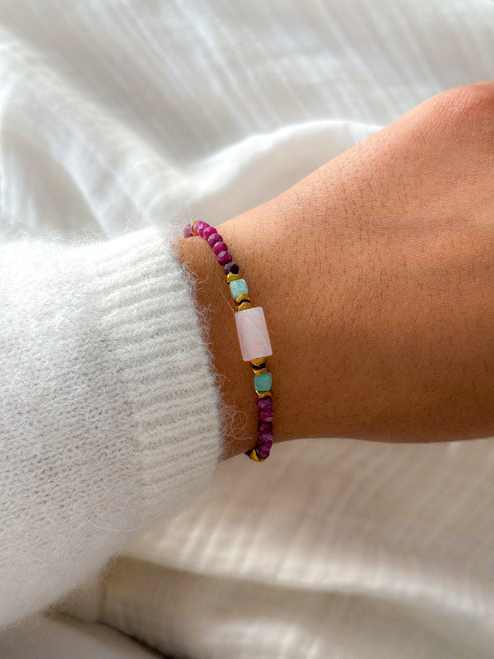 Bracelet MARIGOLD base Rubis - Passion, amour de soi, équilibre intérieur