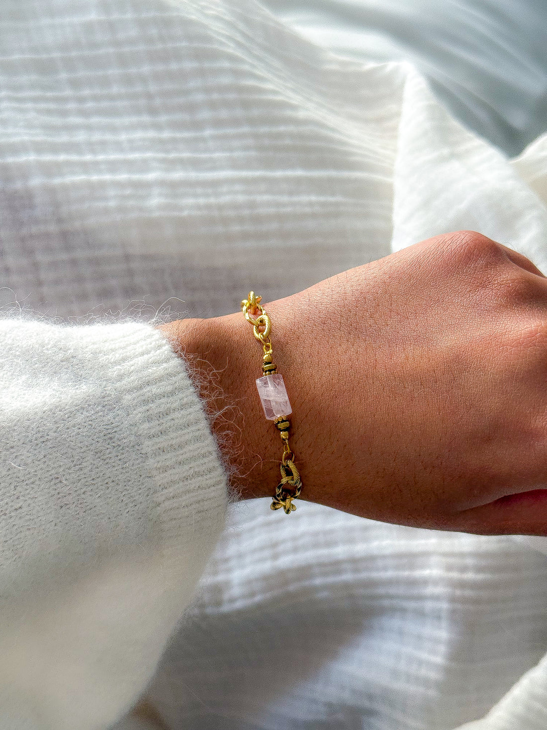 Bracelet LILAS Quartz rose - Confiance en soi, libération émotionnelle, ouverture du coeur