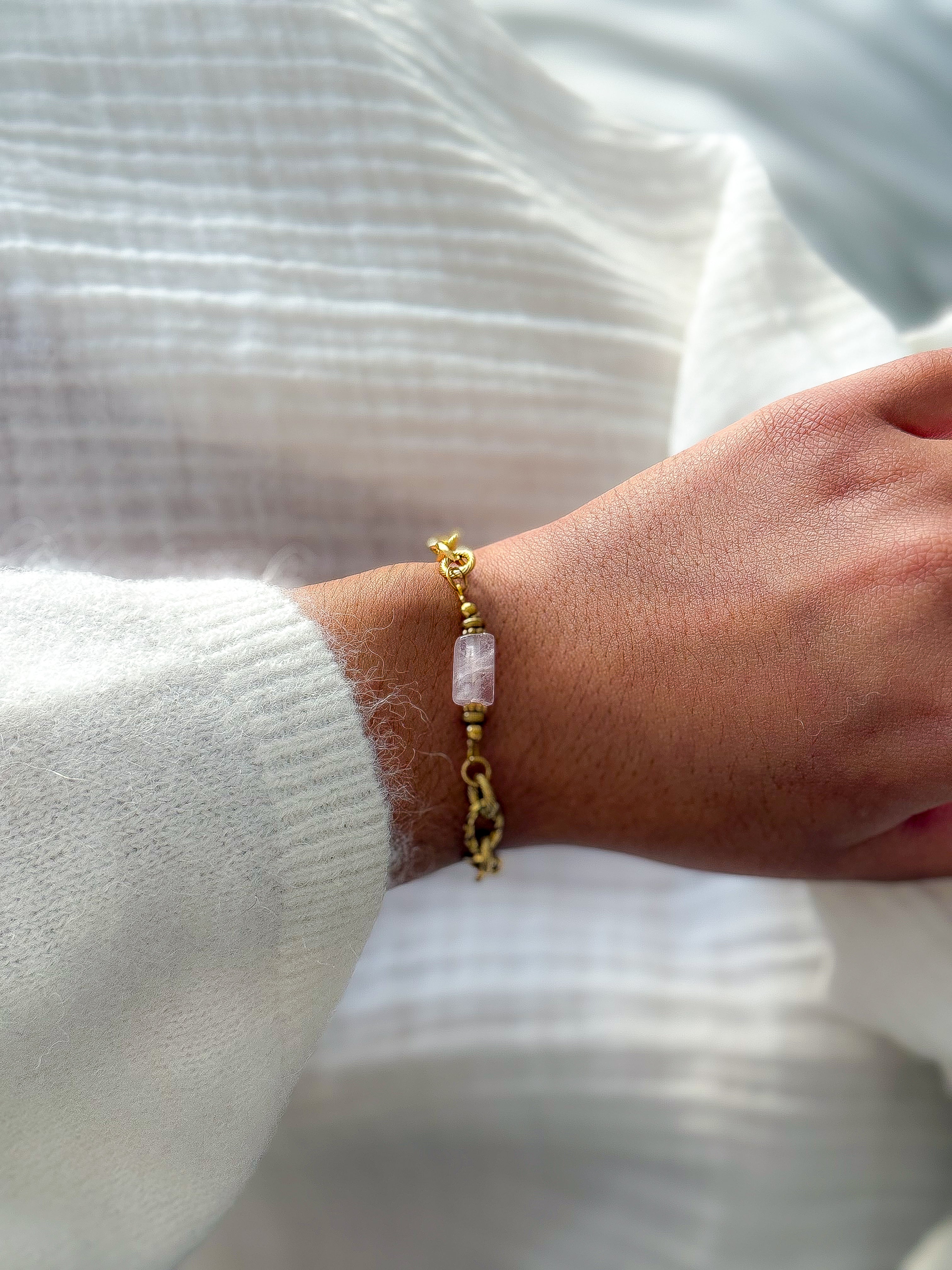 Bracelet LILAS Quartz rose - Confiance en soi, libération émotionnelle, ouverture du coeur