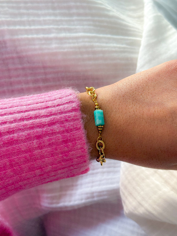 Bracelet LILAS Amazonite - Équilibre émotionnel, stabilité, communication