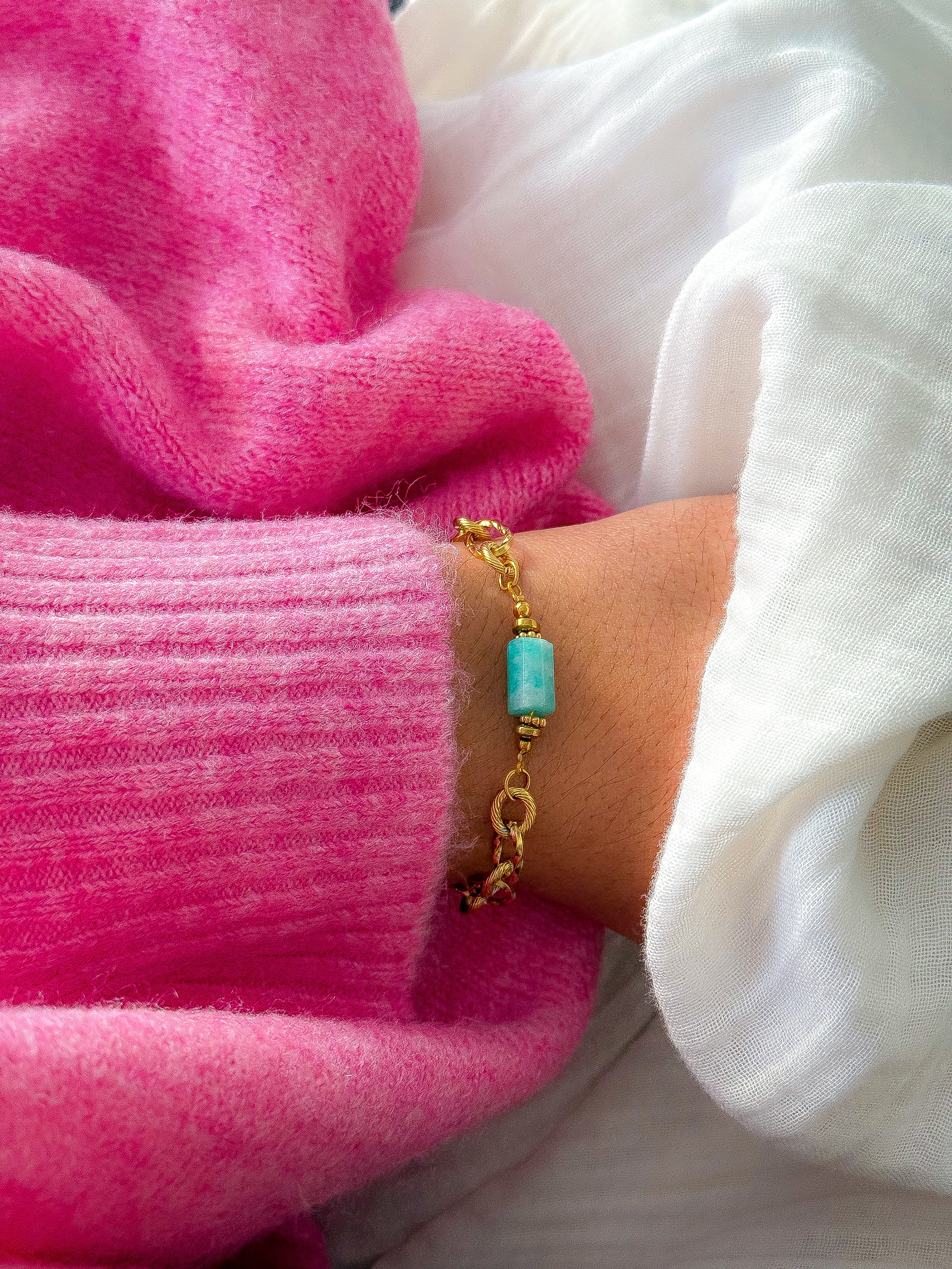 Bracelet LILAS Amazonite - Équilibre émotionnel, stabilité, communication