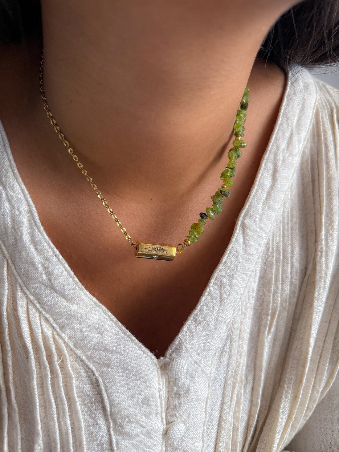 NATHALIE Asymmetrical Necklace - Peridot