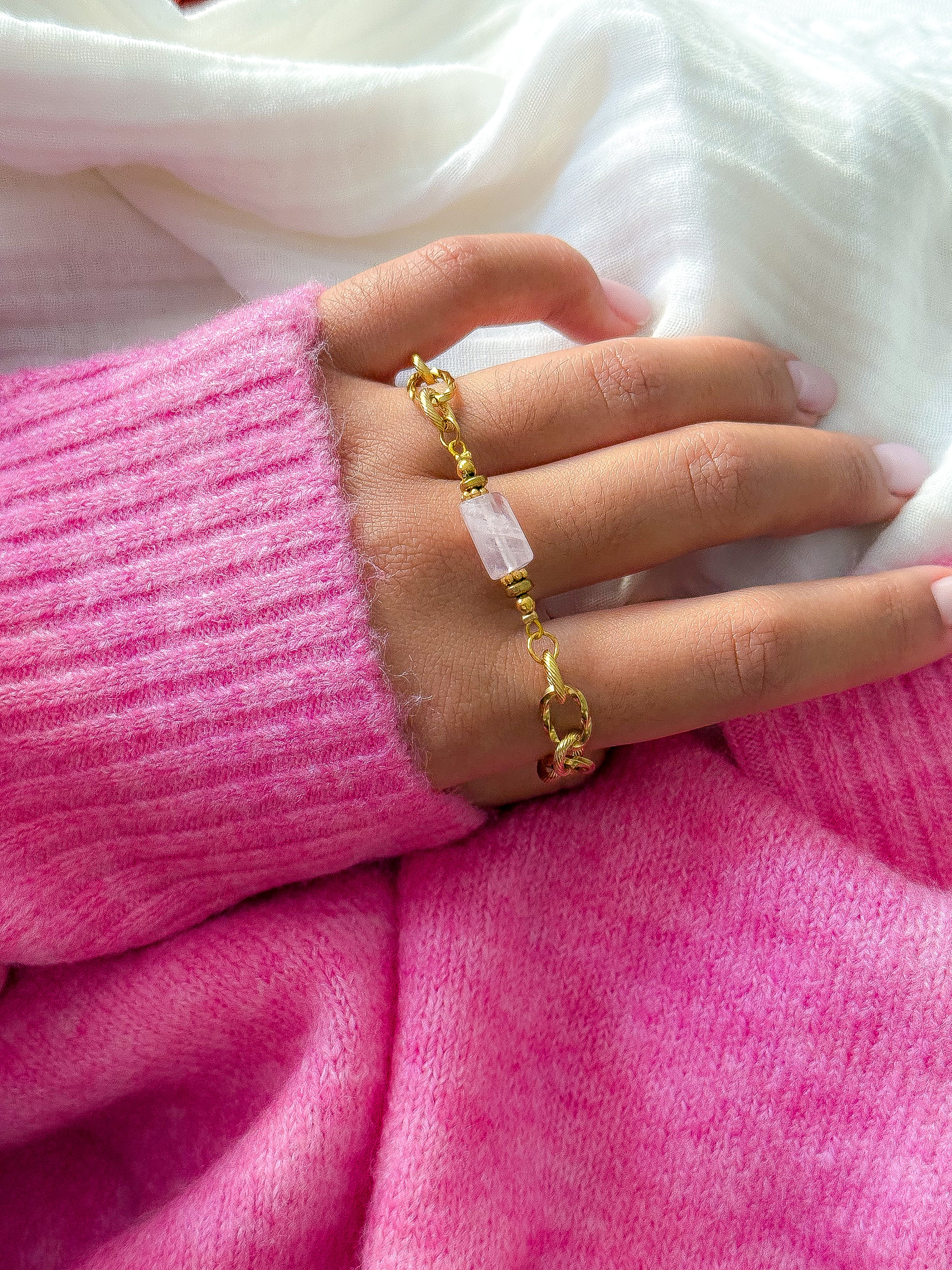 Bracelet LILAS Quartz rose - Confiance en soi, libération émotionnelle, ouverture du coeur