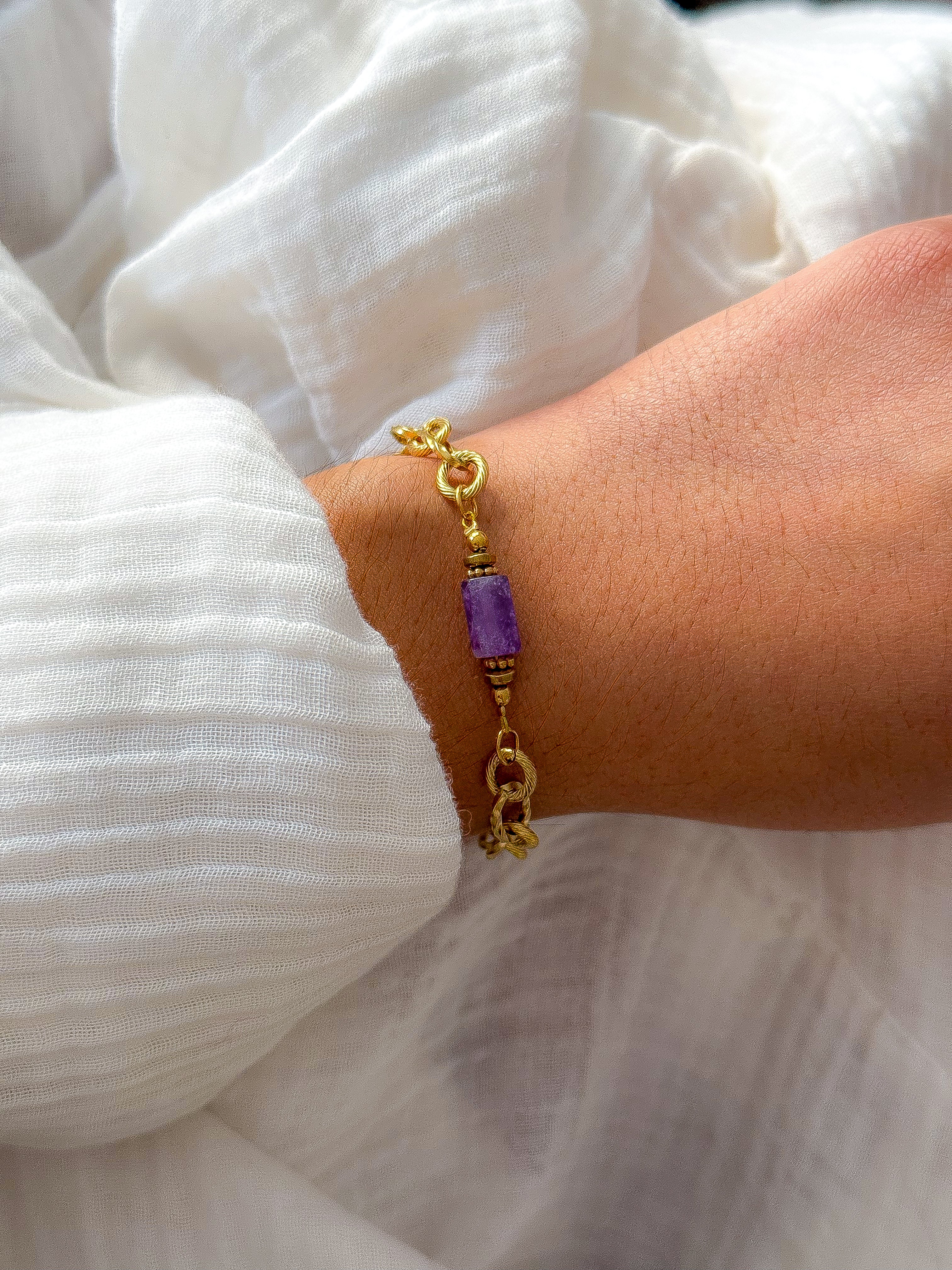 Bracelet LILAS Améthyste - Lâcher-prise, clarté intérieure, protection