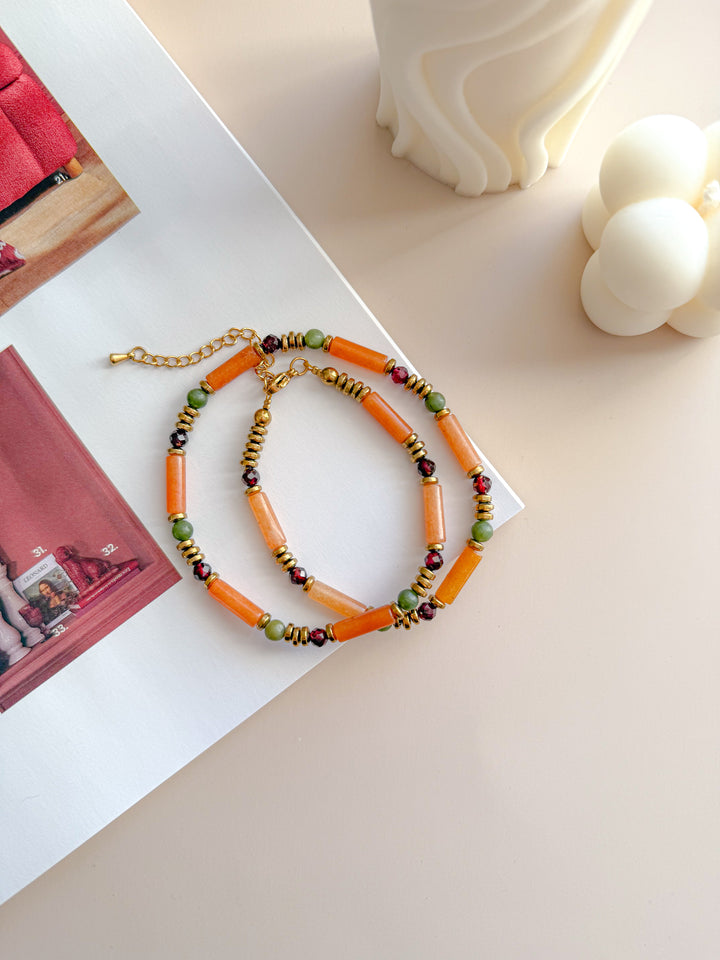 Collier BARBARA Quartz & Serpentine - Stabilité émotionnelle & force intérieure