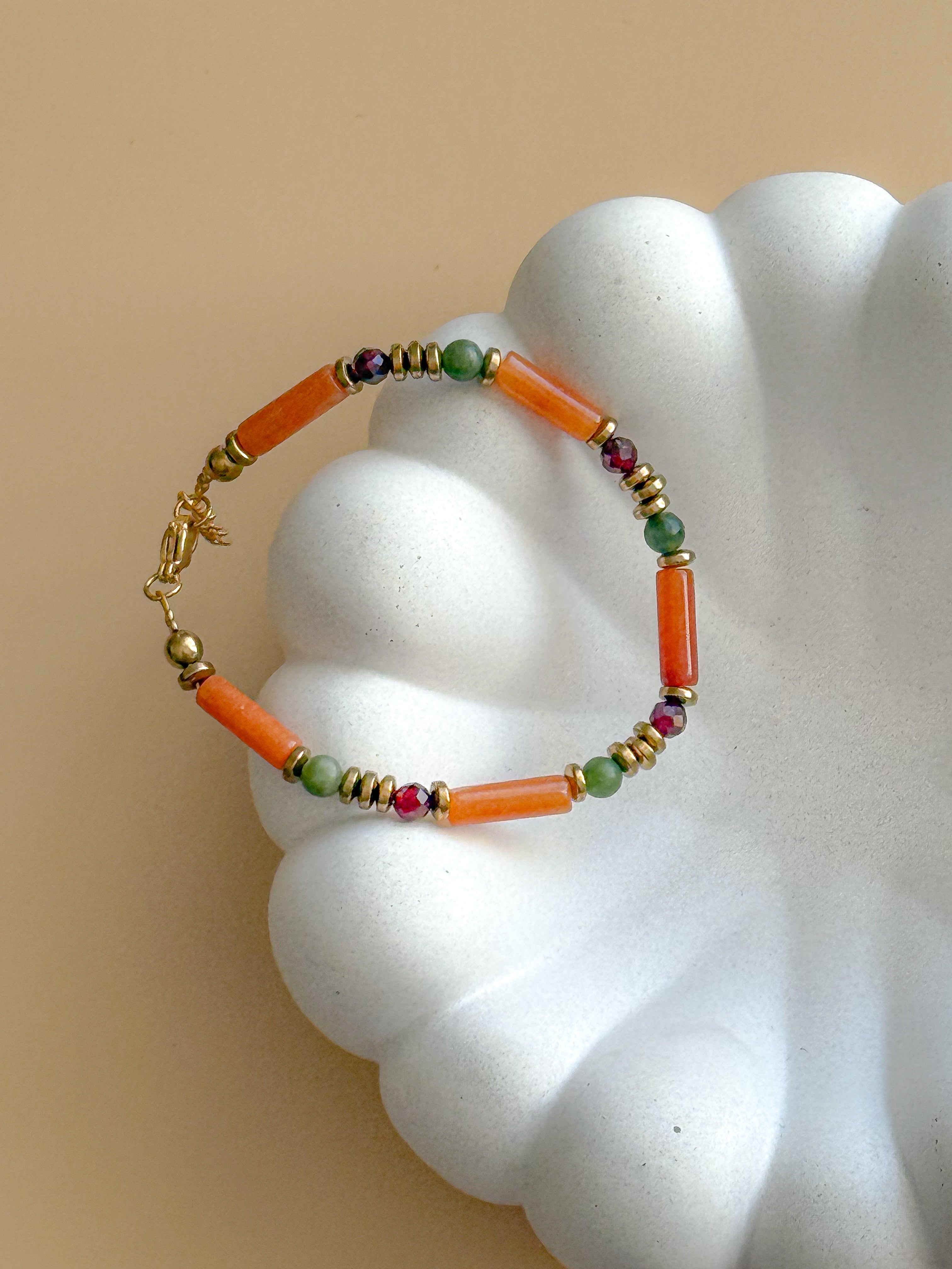 Bracelet BARBARA Quartz & Serpentine - Stabilité émotionnelle & force intérieure