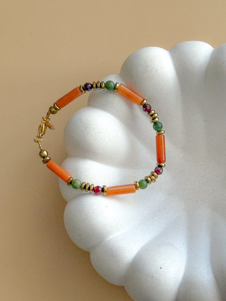 Bracelet BARBARA Quartz & Serpentine - Stabilité émotionnelle & force intérieure