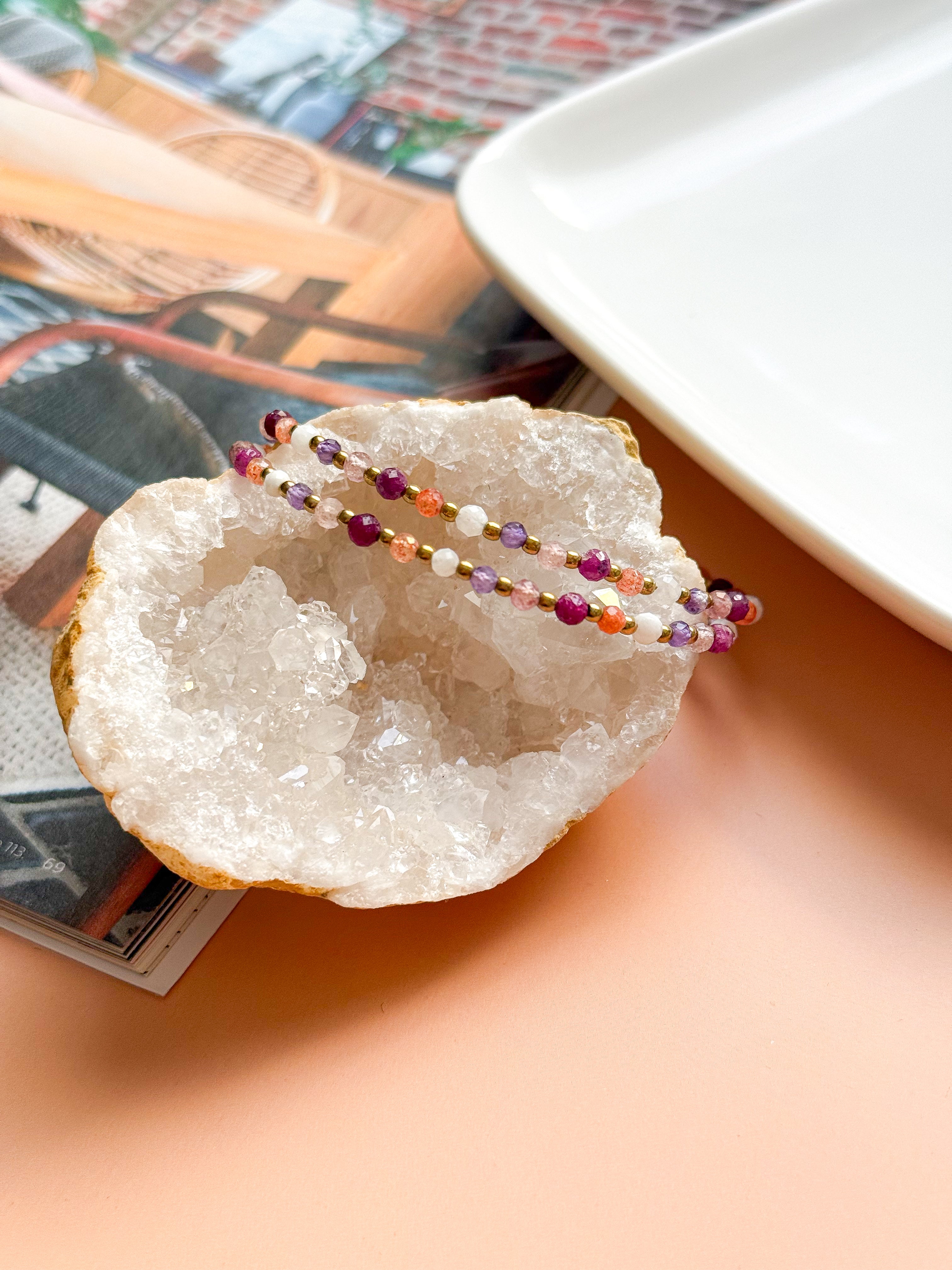 Collier IRIS multi-pierres - Confiance en soi, ouverture du coeur, intuition, équilibre émotionnel