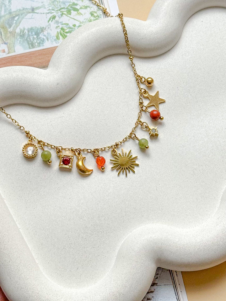 Collier GAÏA Jaspe, Serpentine & Agate - Ancrage, renouveau, élan d'action