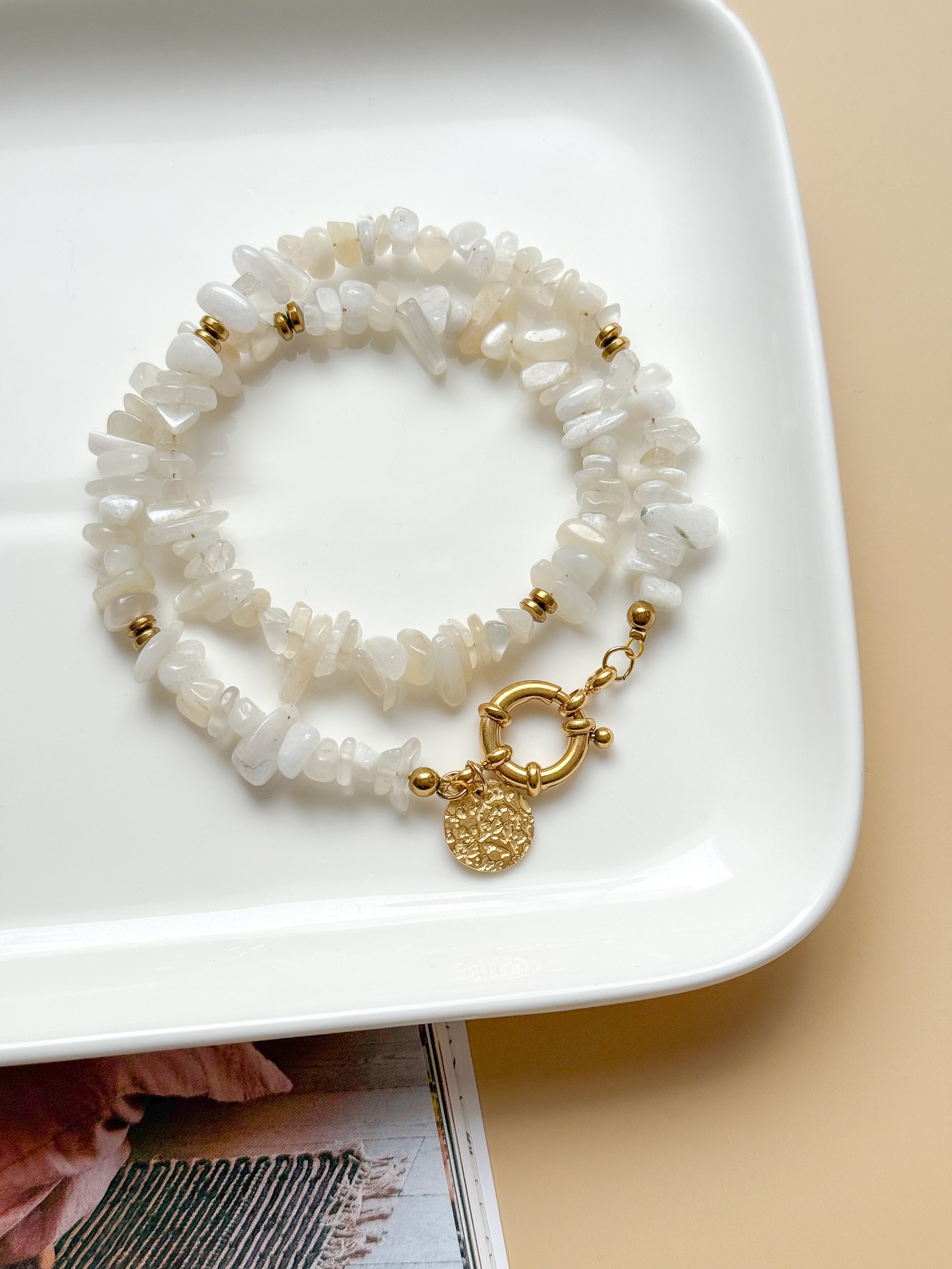 Collier NADÈGE Pierre de Lune - Intuition, stabilité émotionnelle, féminin sacré