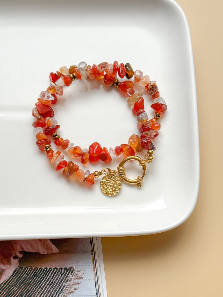 Collier NADÈGE Cornaline - Passage à l'action, confiance en soi, sécurité intérieure