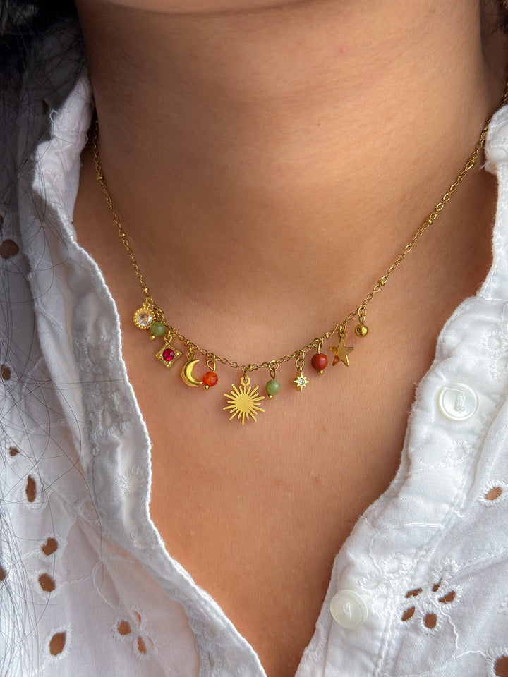 Collier GAÏA Jaspe, Serpentine & Agate - Ancrage, renouveau, élan d'action