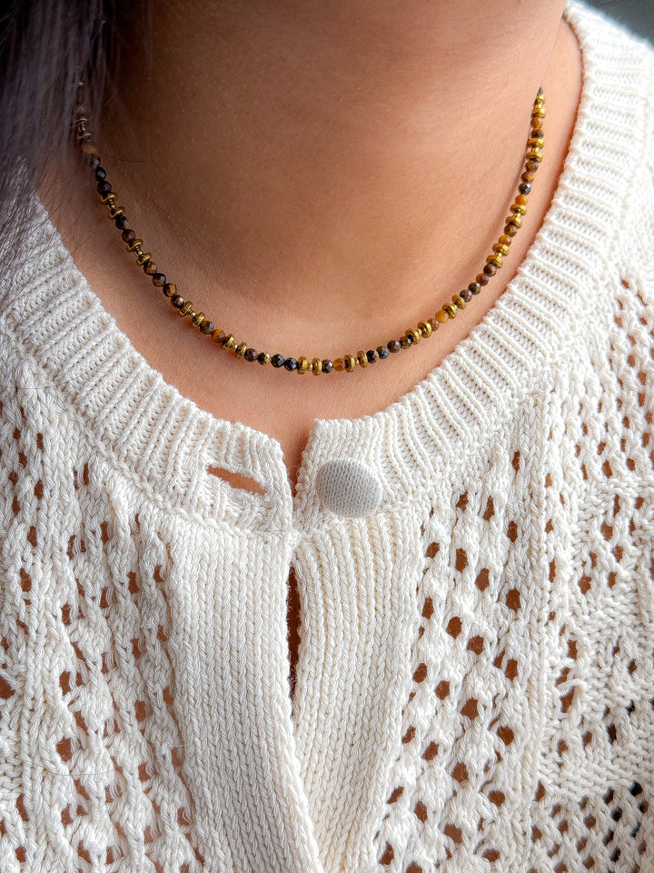 Collier PIERRETTE Oeil de Tigre - Protection, force intérieure, confiance en soi