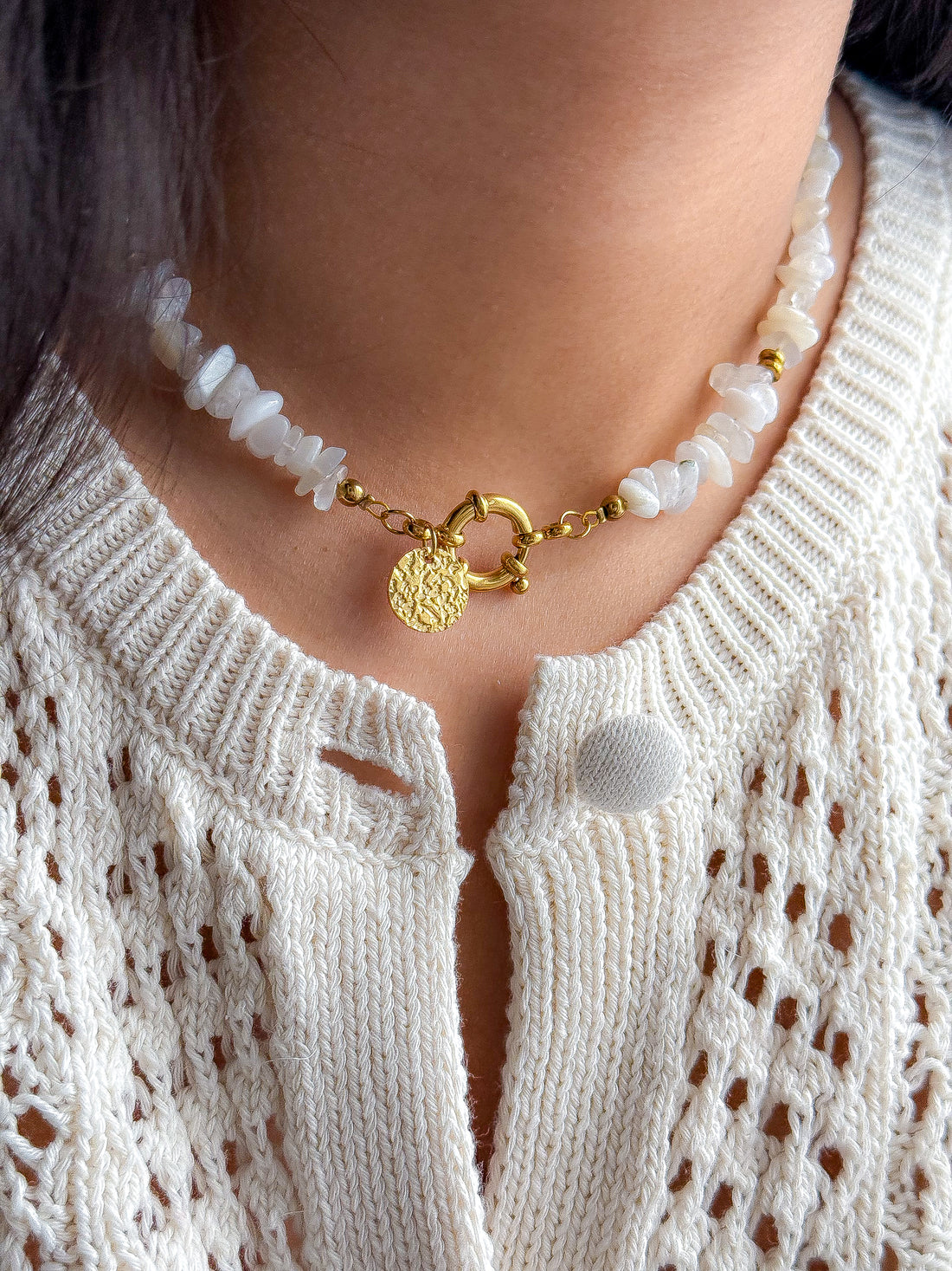 Collier NADÈGE Pierre de Lune - Intuition, stabilité émotionnelle, féminin sacré