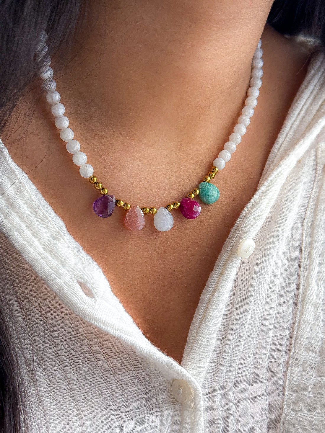 Collier KALANCHOE Pierre de Lune - Connexion à soi, équilibre émotionnel, lâcher-prise