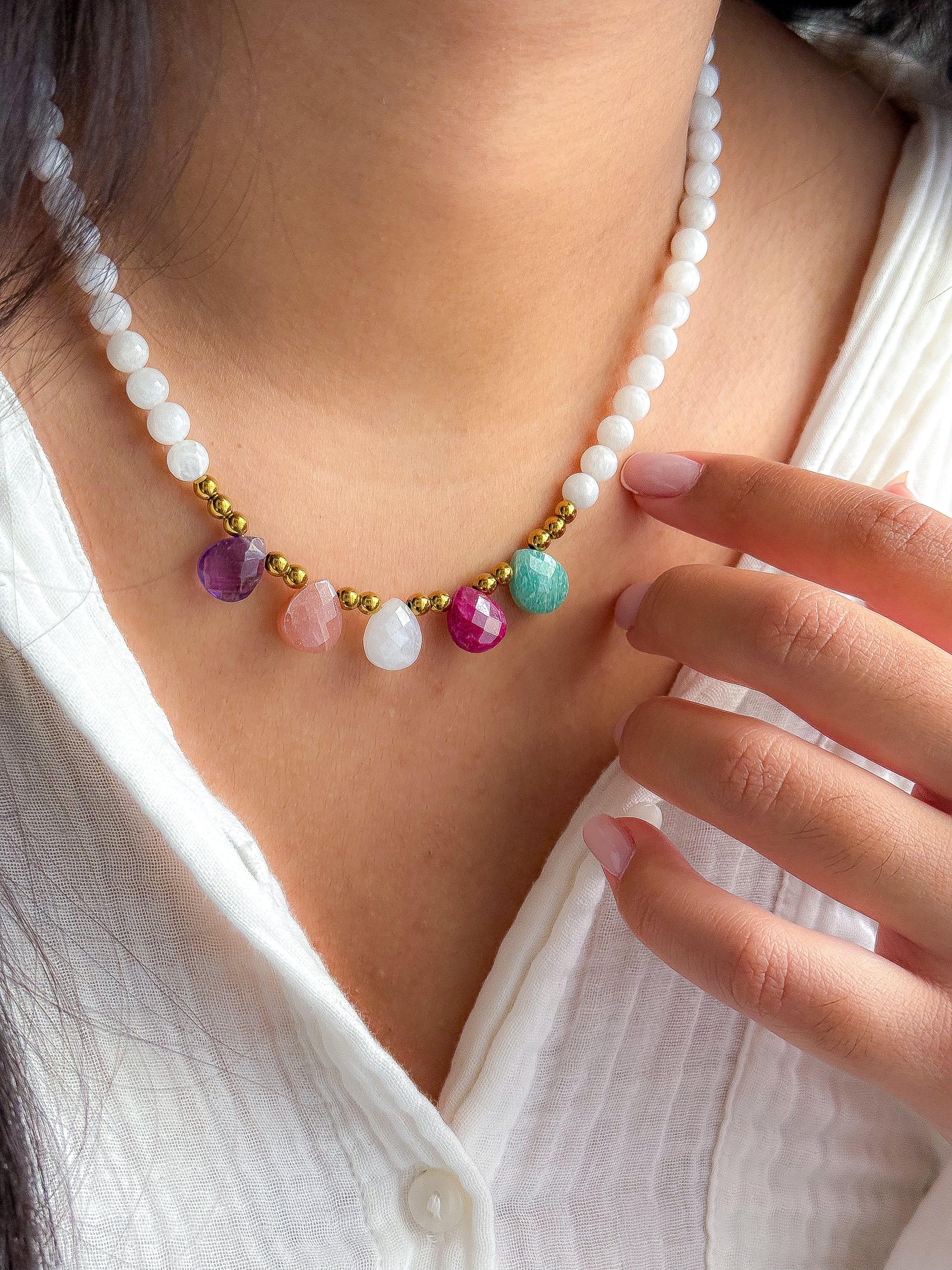 Collier KALANCHOE Pierre de Lune - Connexion à soi, équilibre émotionnel, lâcher-prise