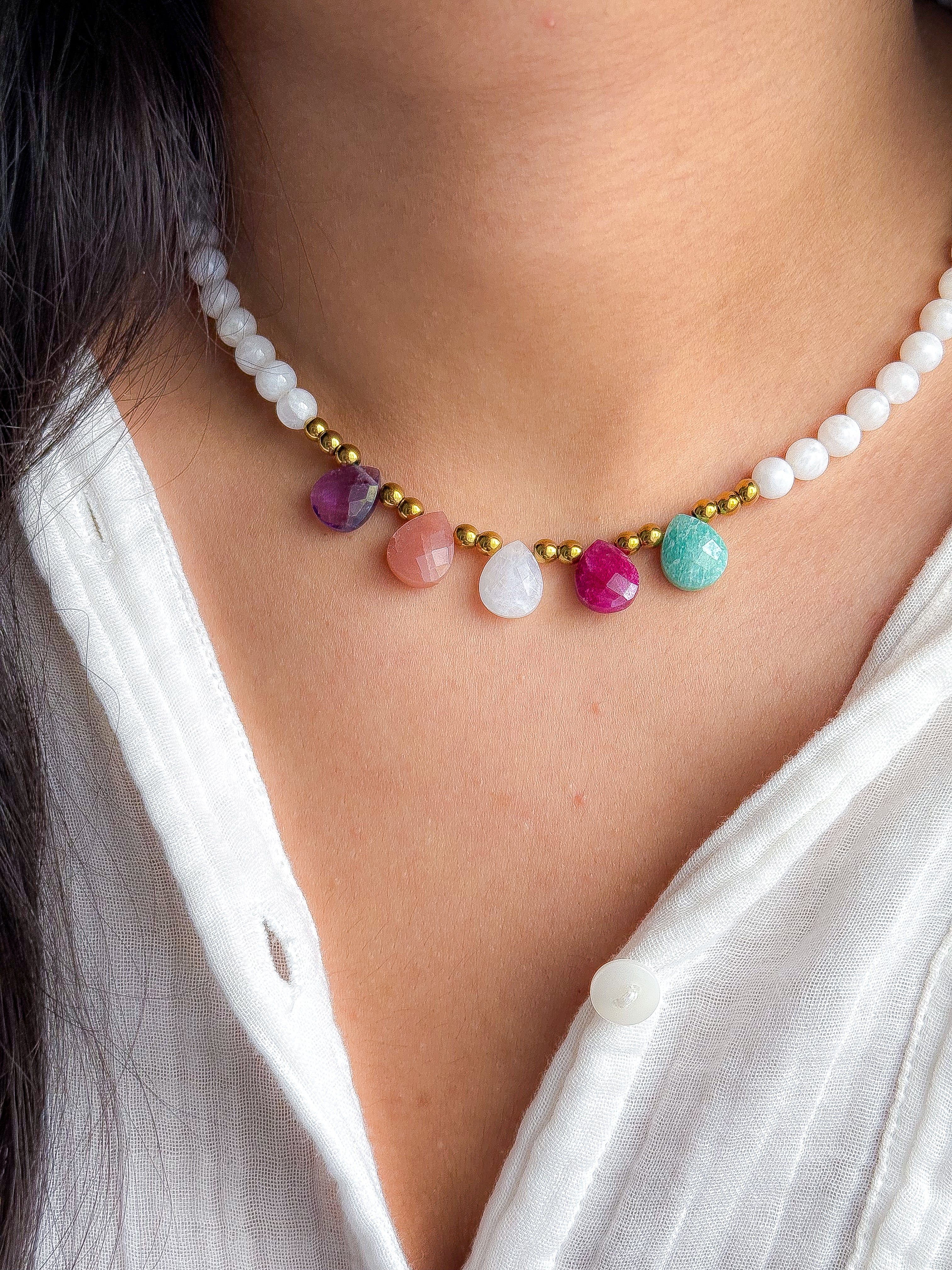 Collier KALANCHOE Pierre de Lune - Connexion à soi, équilibre émotionnel, lâcher-prise