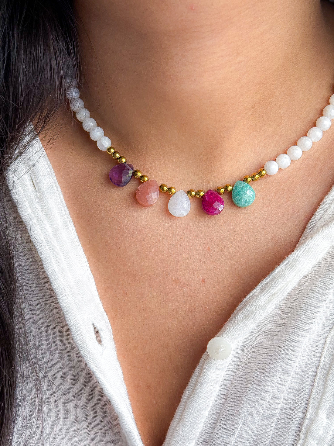 Collier KALANCHOE Pierre de Lune - Connexion à soi, équilibre émotionnel, lâcher-prise