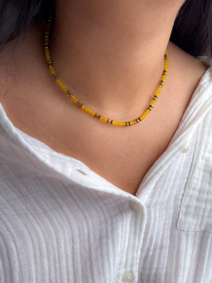 Collier PIERRETTE Jade jaune - Abondance, confiance en soi, stabilité émotionnelle