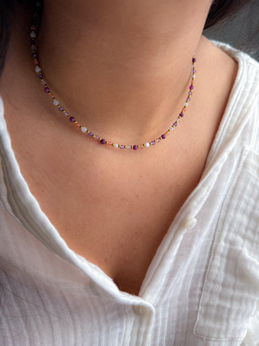 Collier IRIS multi-pierres - Confiance en soi, ouverture du coeur, intuition, équilibre émotionnel