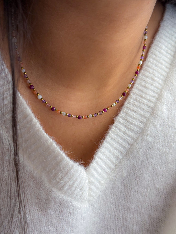 Collier IRIS multi-pierres - Confiance en soi, ouverture du coeur, intuition, équilibre émotionnel