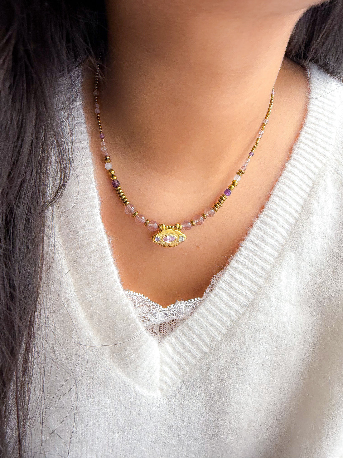 Collier AMARYLLIS - Ouverture du coeur, amour de soi, féminité, lâcher-prise