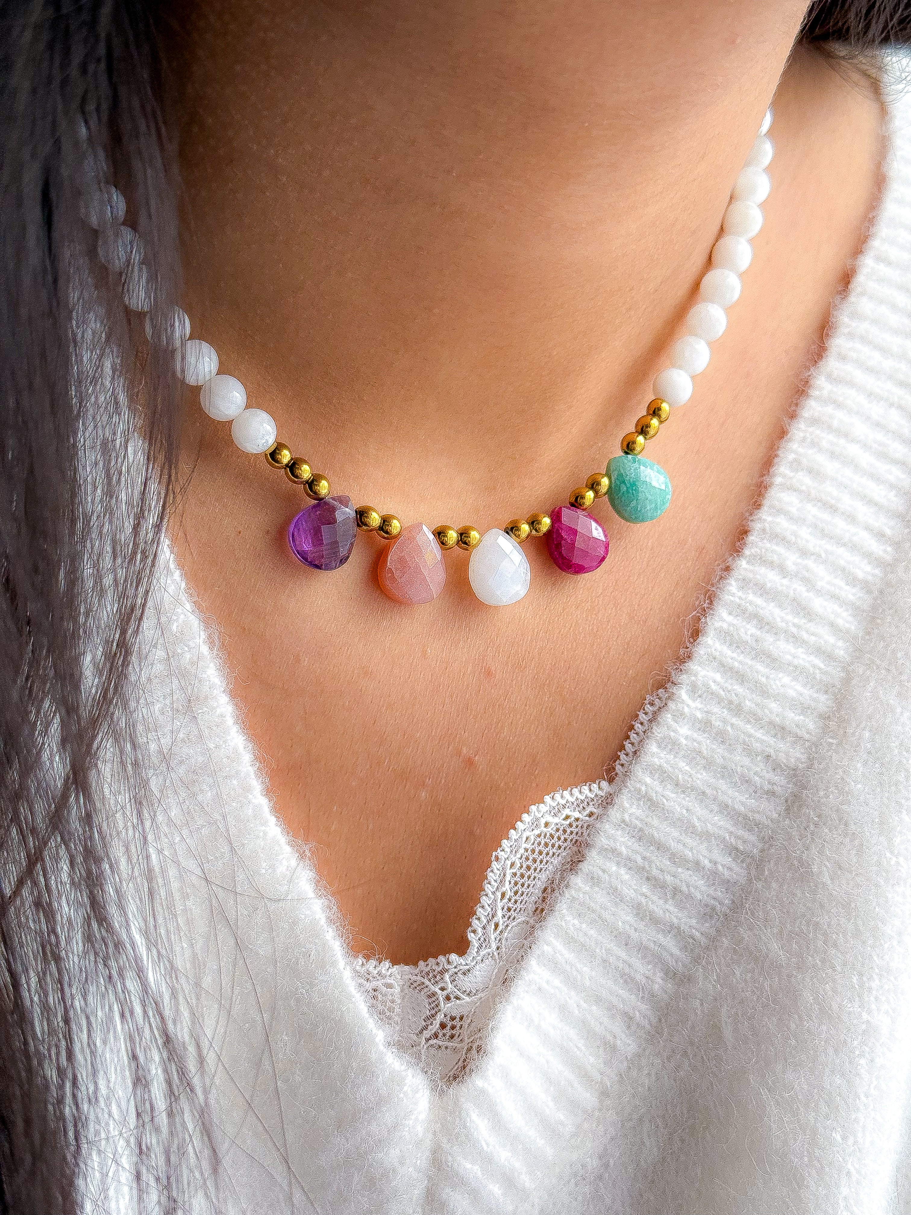 Collier KALANCHOE Pierre de Lune - Connexion à soi, équilibre émotionnel, lâcher-prise