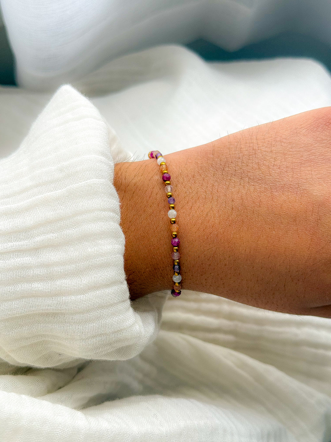 Bracelet IRIS multi-pierres - Confiance en soi, ouverture du coeur, intuition, équilibre émotionnel