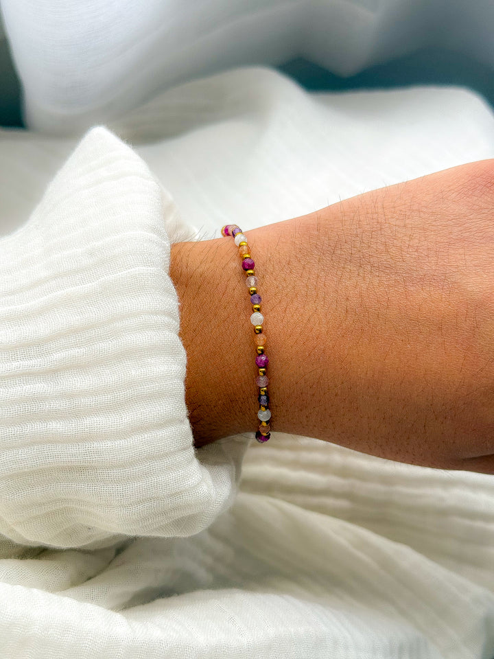 Bracelet IRIS multi-pierres - Confiance en soi, ouverture du coeur, intuition, équilibre émotionnel