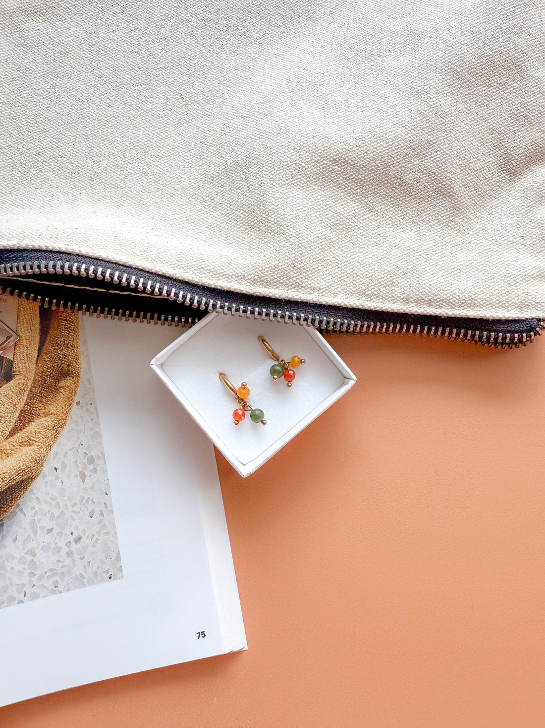 Boucles ZOÉ Quartz/Agate/Serpentine - Lâcher-prise, passage à l'action et confiance en soi