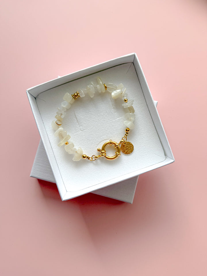 Bracelet NADÈGE Pierre de Lune - Intuition, stabilité émotionnelle, féminin sacré