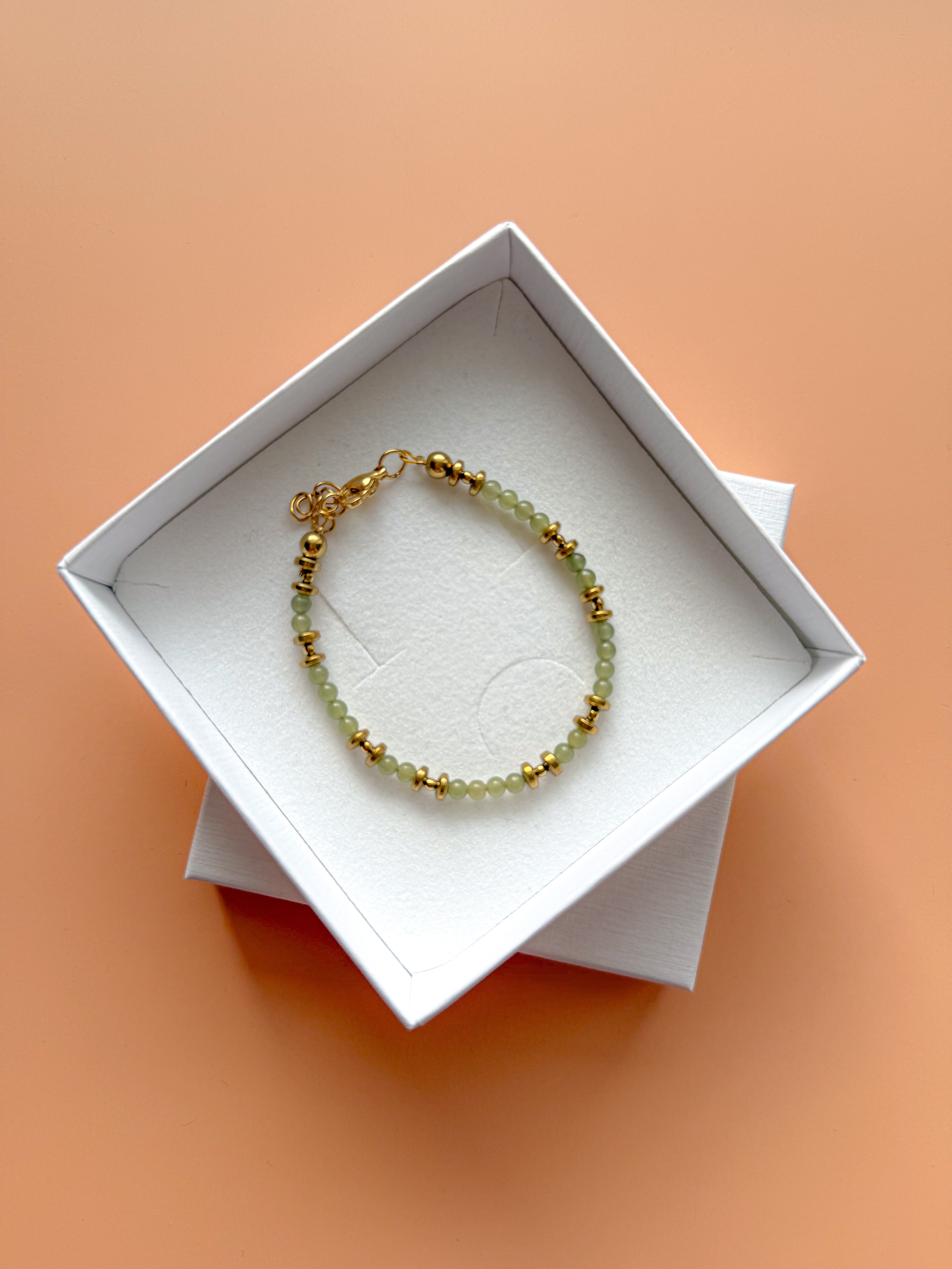 Bracelet PIERRETTE Jade Néphrite - Stabilisation des émotions, sécurité intérieure