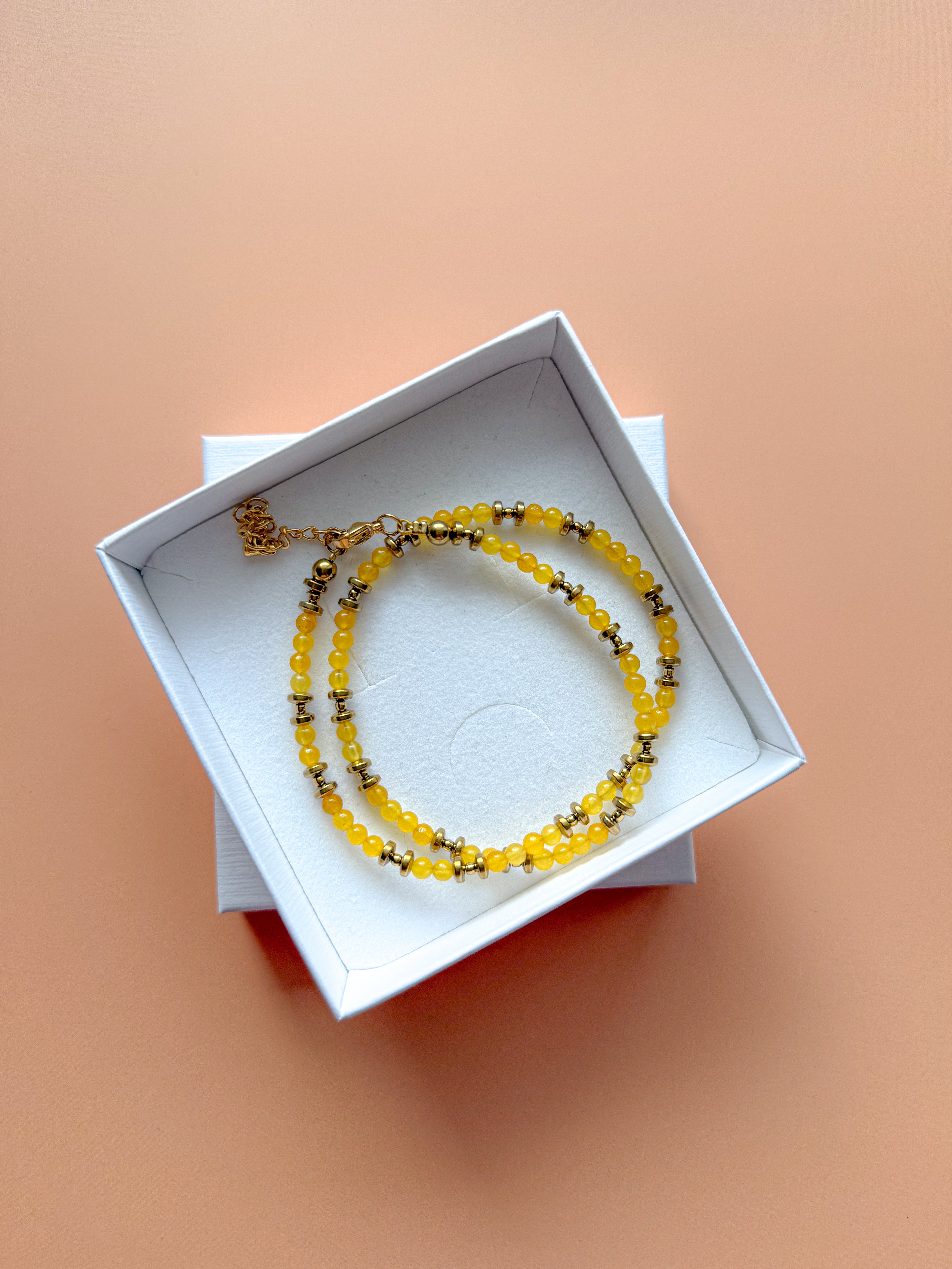 Collier PIERRETTE Jade jaune - Abondance, confiance en soi, stabilité émotionnelle