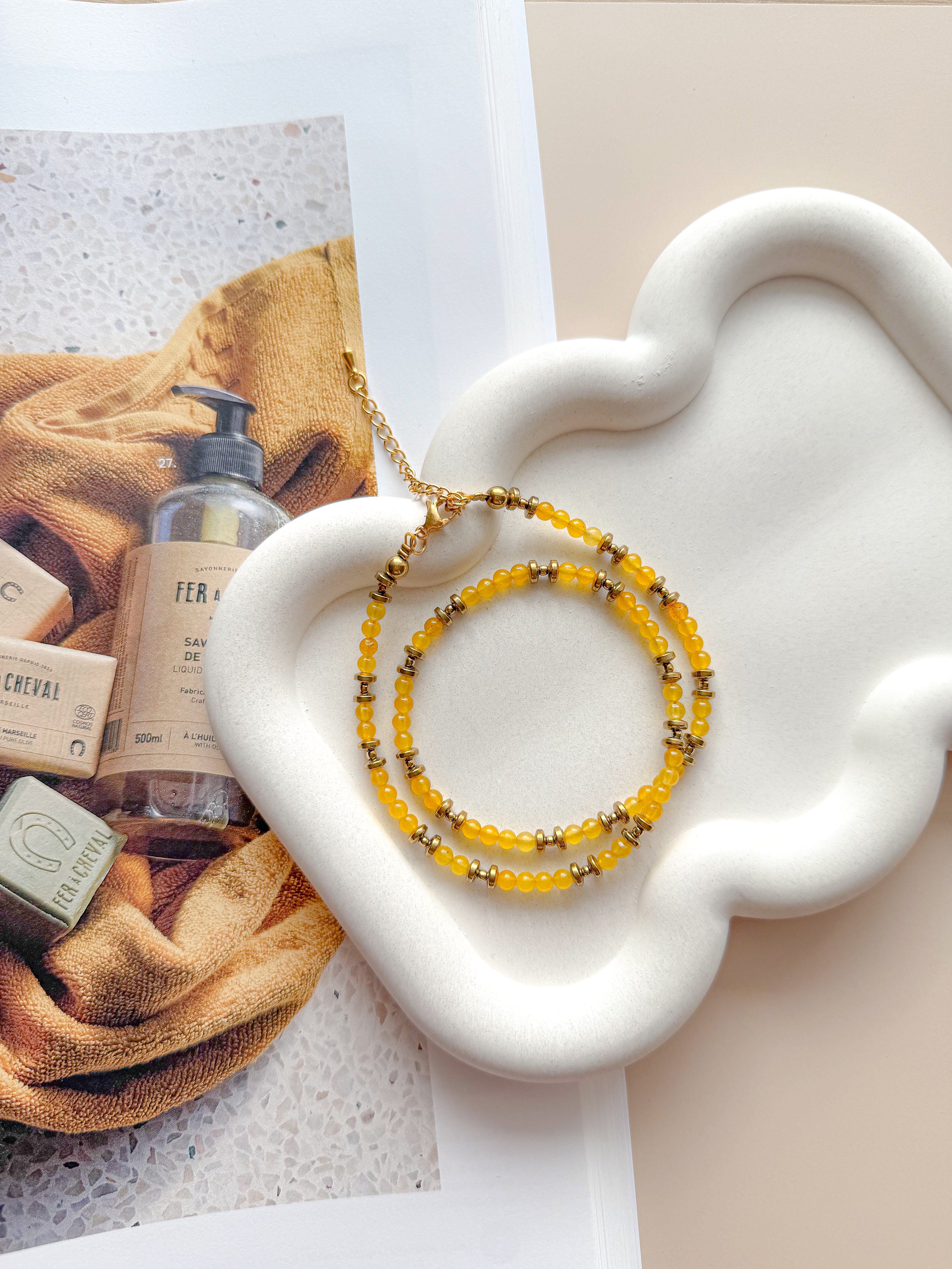 Collier PIERRETTE Jade jaune - Abondance, confiance en soi, stabilité émotionnelle