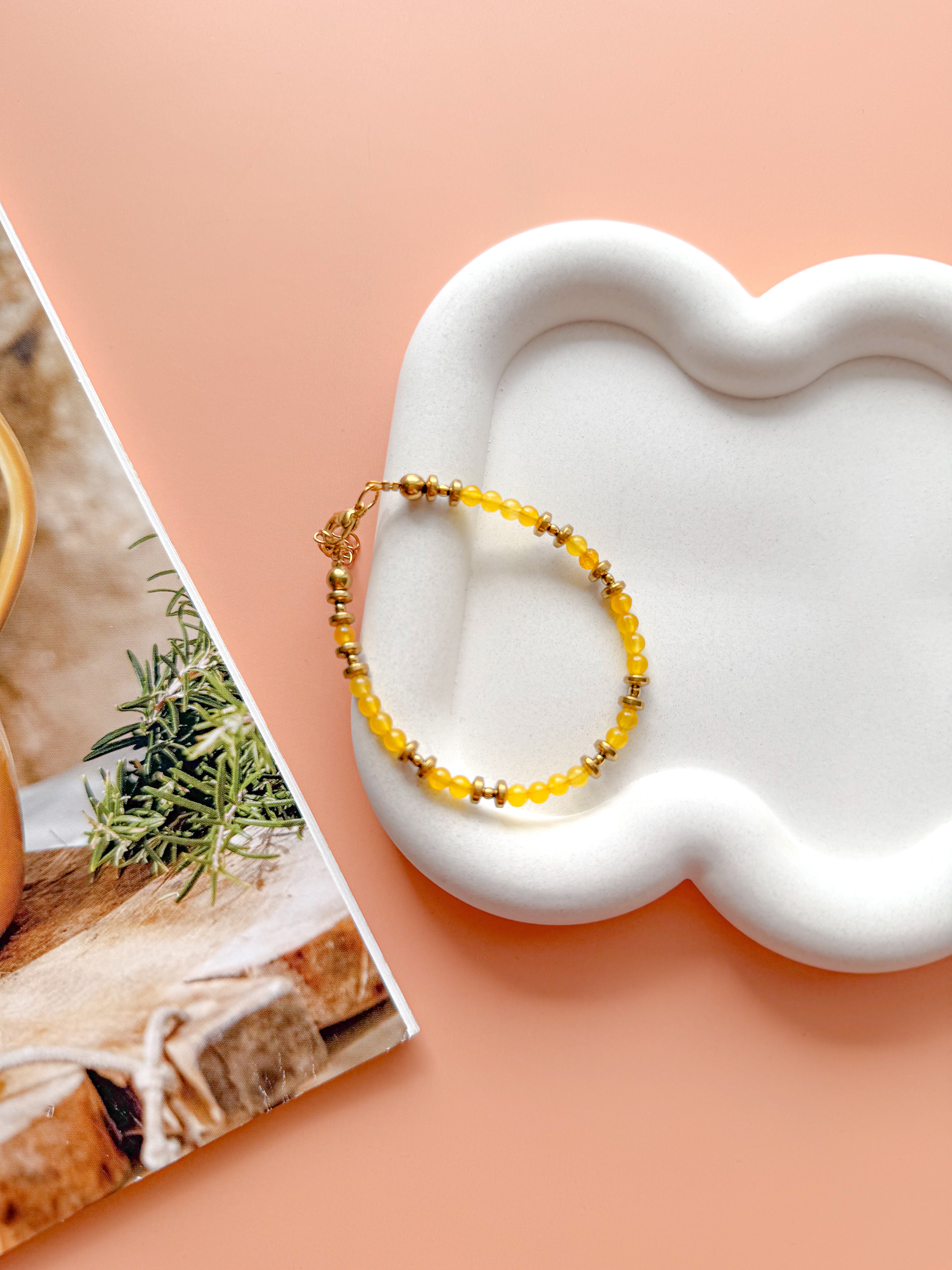 Bracelet PIERRETTE Jade jaune - Abondance, confiance en soi, stabilité émotionnelle