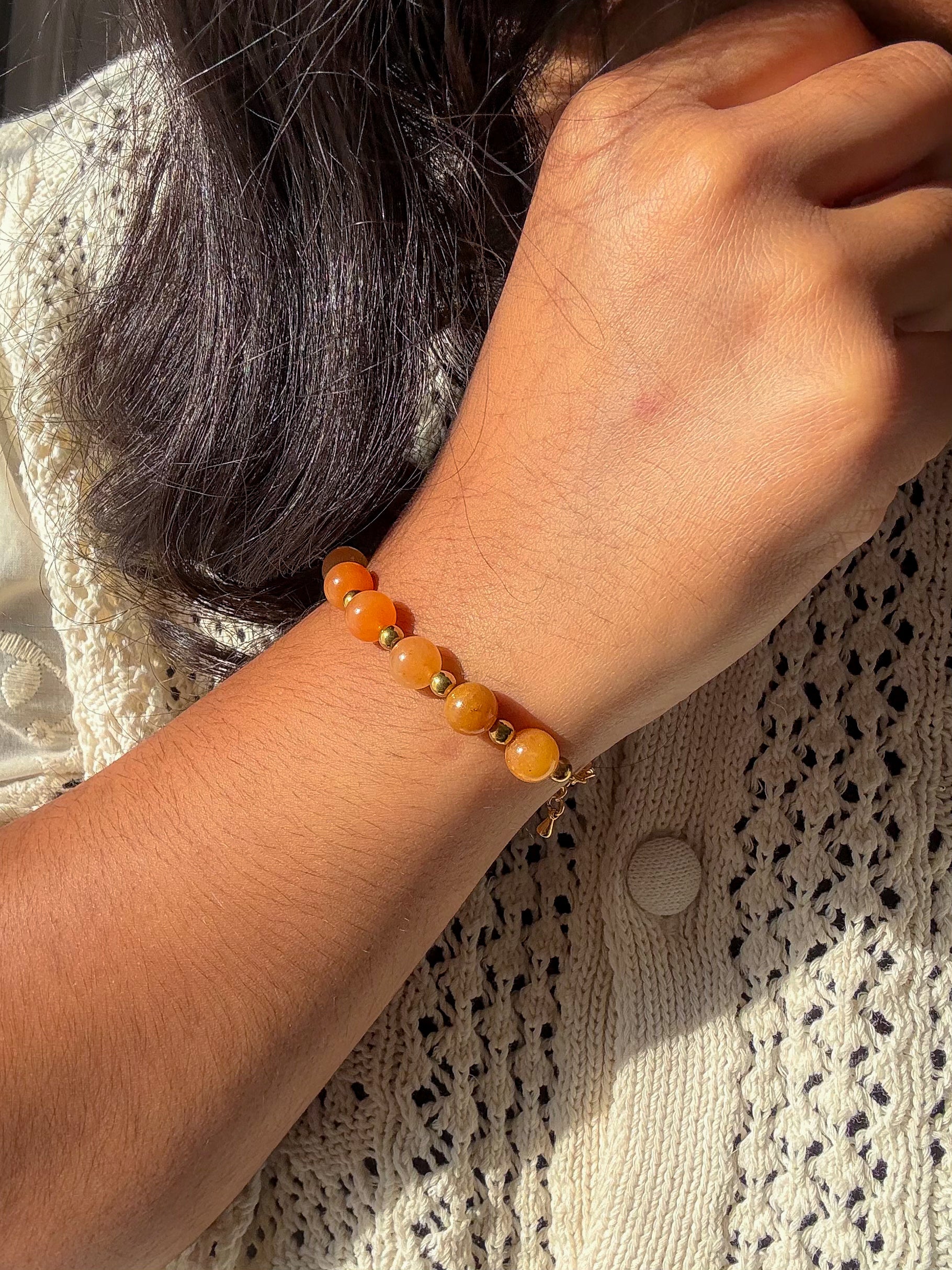 Bracelet DENISE Quartz orange - Énergie positive, motivation & confiance en soi