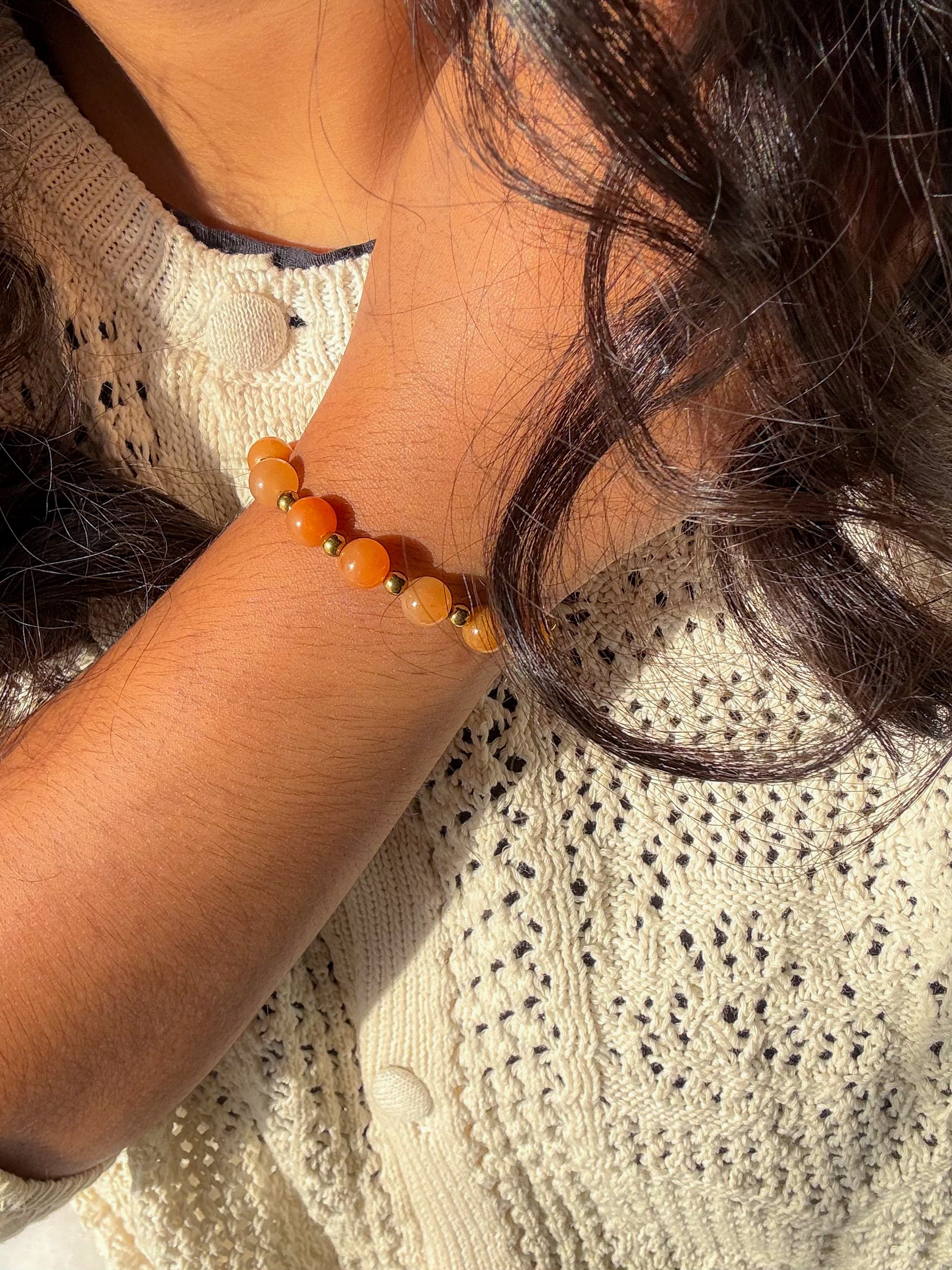 Bracelet DENISE Quartz orange - Énergie positive, motivation & confiance en soi