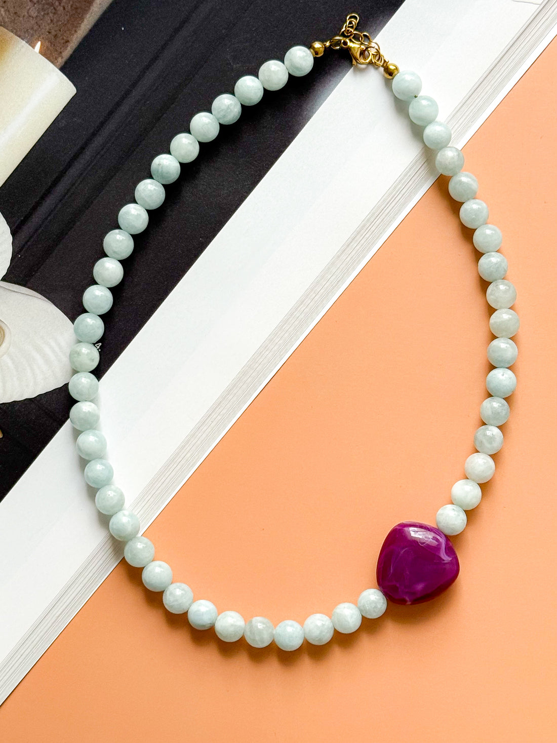Collier MAGALI Aigue-Marine : Apaisement, clarté, communication