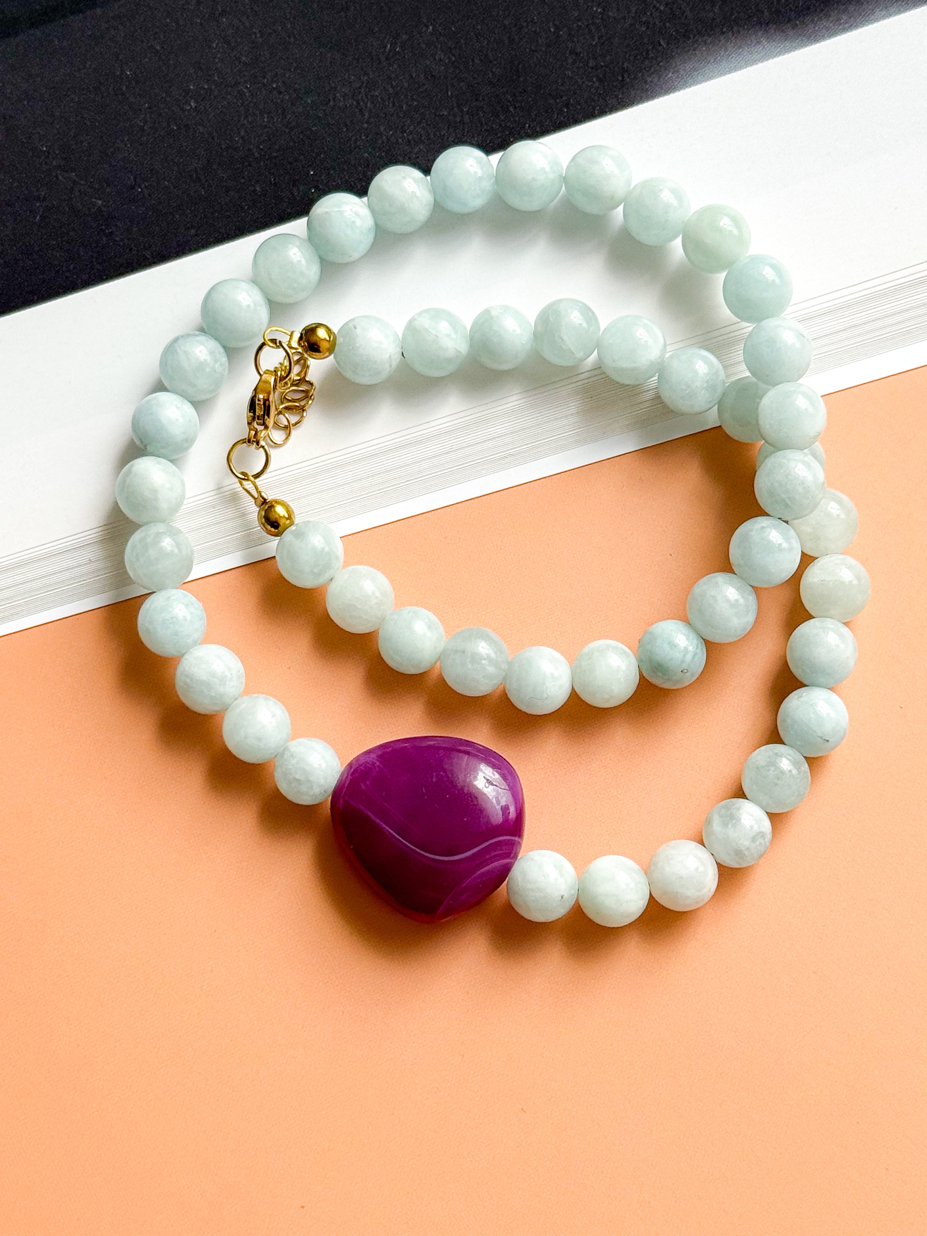 Collier MAGALI Aigue-Marine : Apaisement, clarté, communication