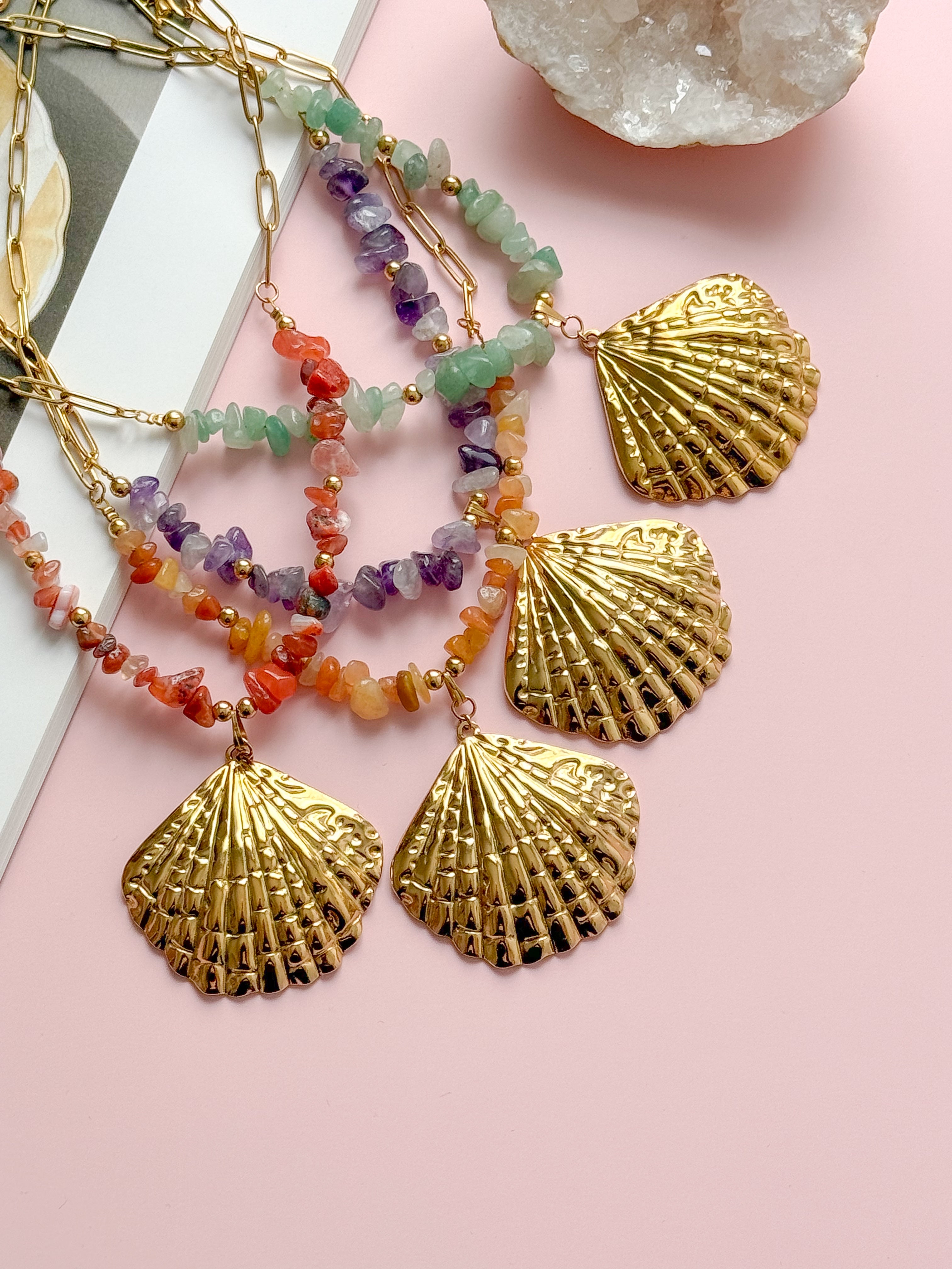 Collier LISETTE Quartz orange - Motivation, créativité, confiance