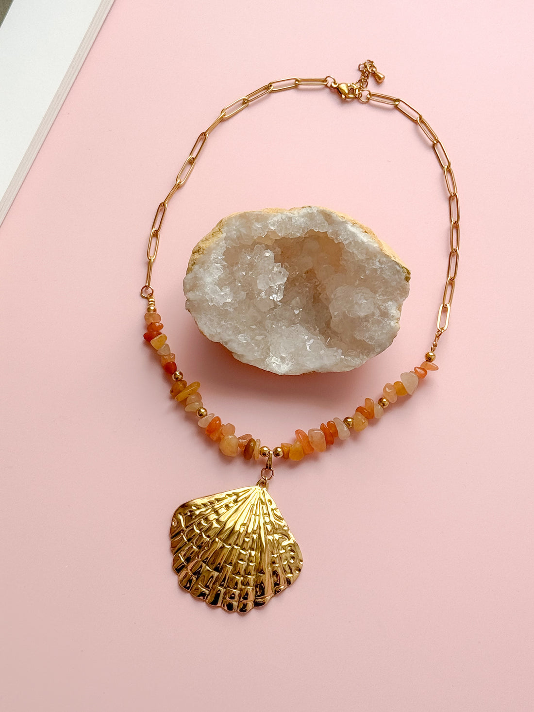 Collier LISETTE Quartz orange - Motivation, créativité, confiance