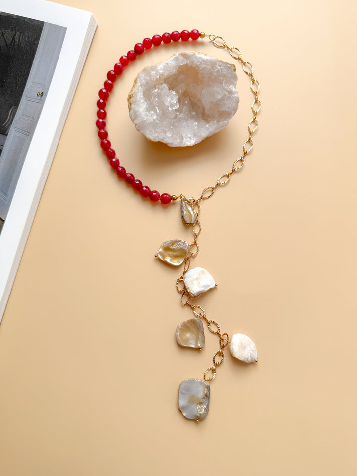 Collier ÉLÉNA bordeaux - Force intérieure, ancrage, confiance en soi