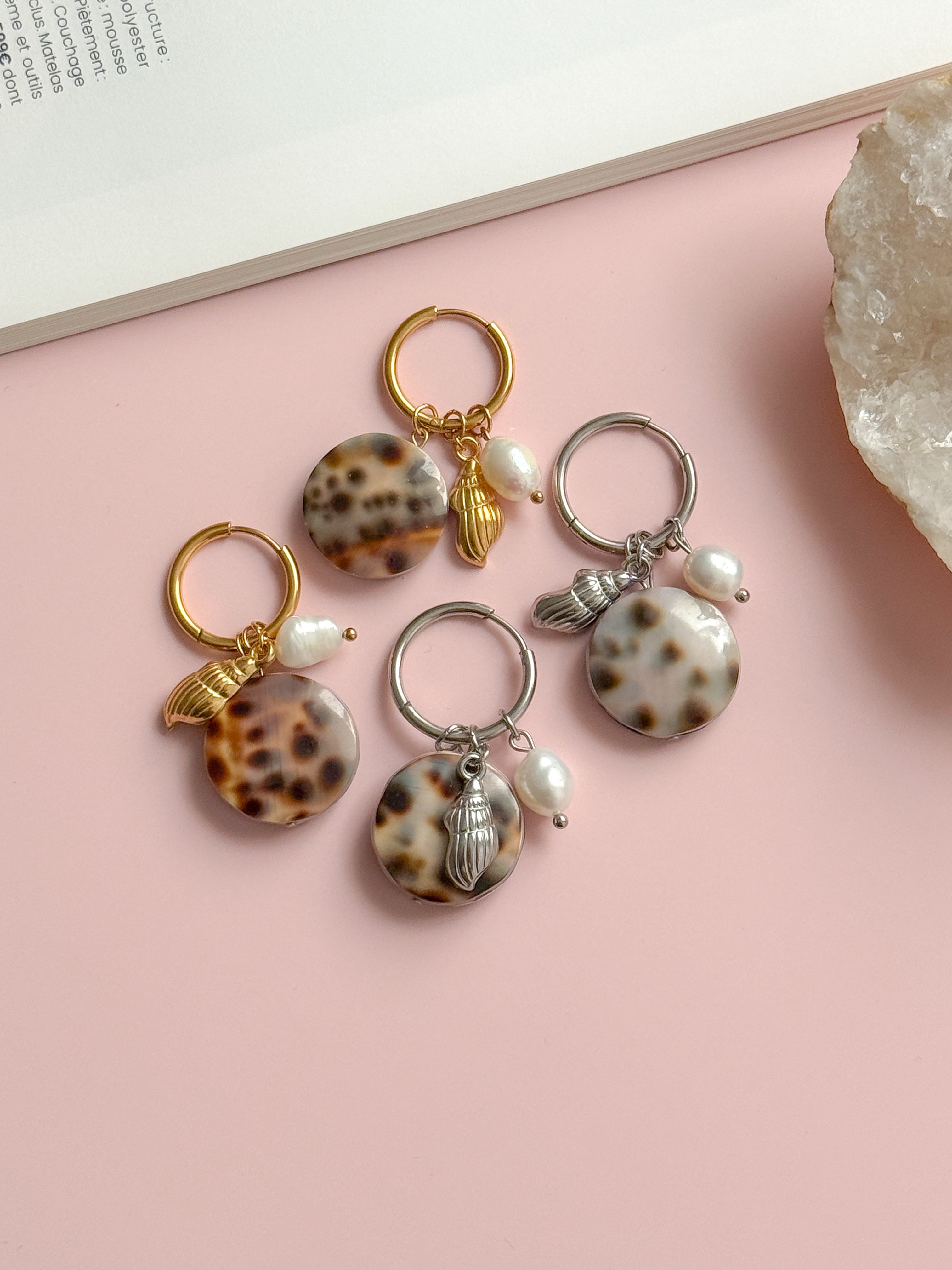Boucles interchangeables NOÉMIE coquillages - Féminité, douceur, équilibre