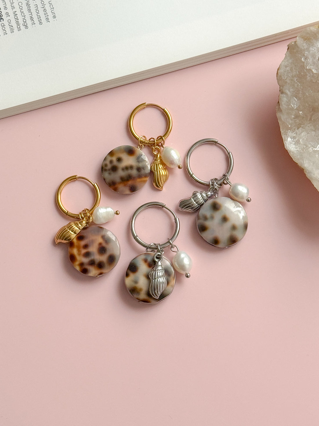 Boucles interchangeables NOÉMIE coquillages - Féminité, douceur, équilibre