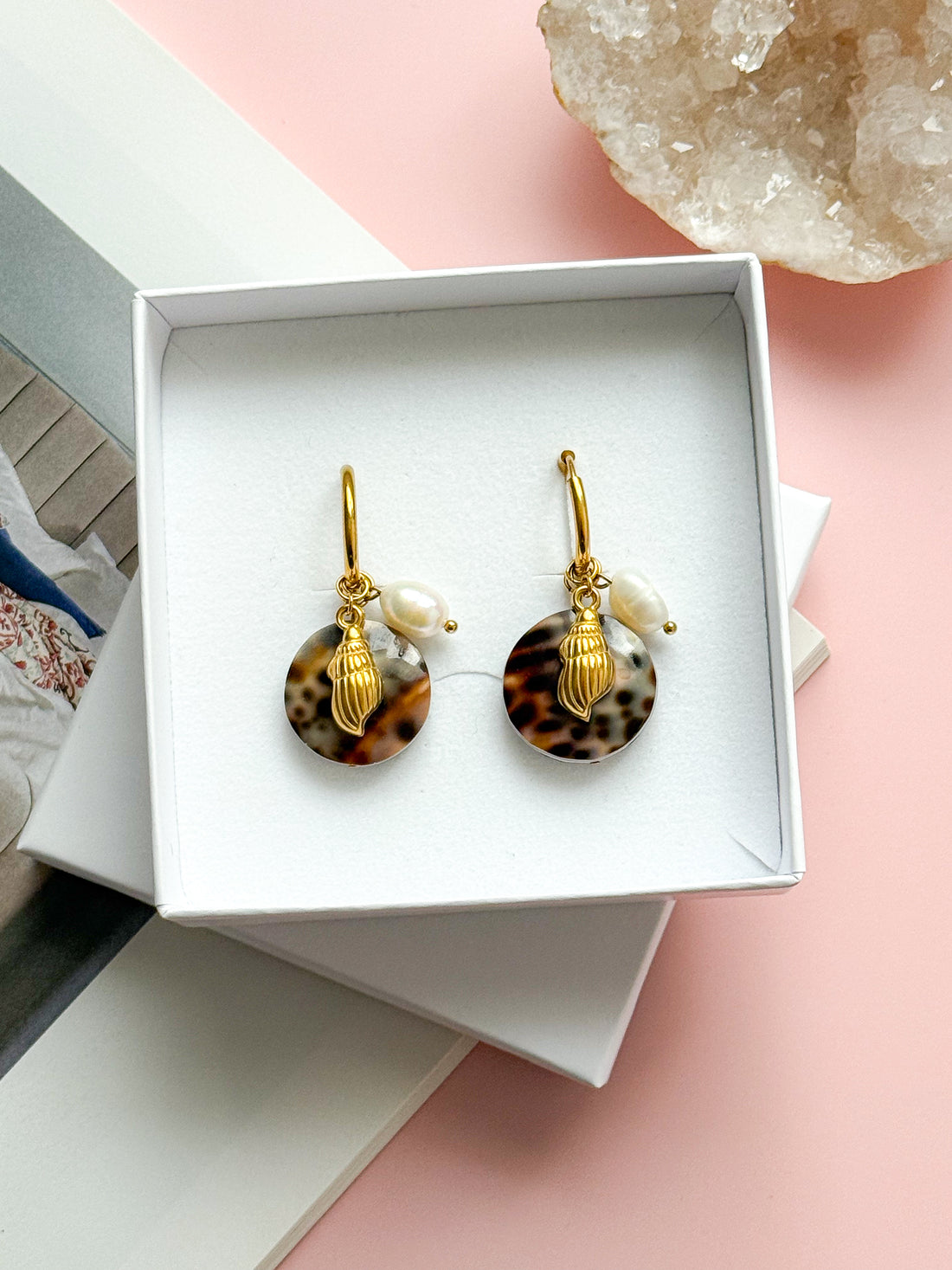 Boucles interchangeables NOÉMIE coquillages - Féminité, douceur, équilibre